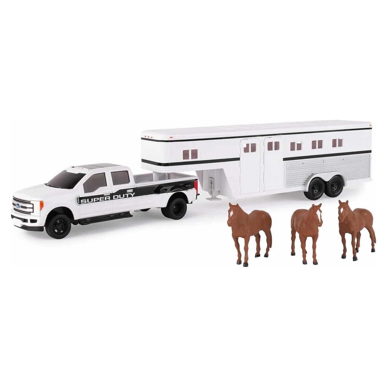 Camión Pickup Ford F-350 TOMY con Remolque y Caballos 1:32