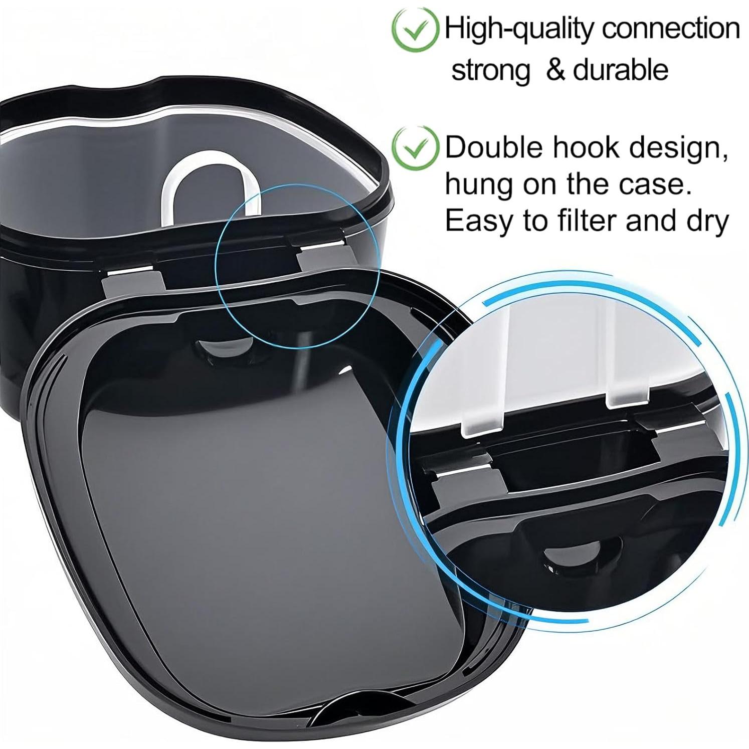 Estuche Limpiador de Dentaduras Keedolla Negro 9.4x9.1cm