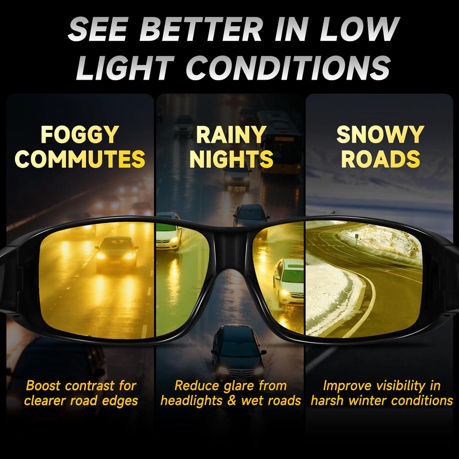 Gafas de Conducción Nocturna Cool UV400 para Hombres y Mujeres