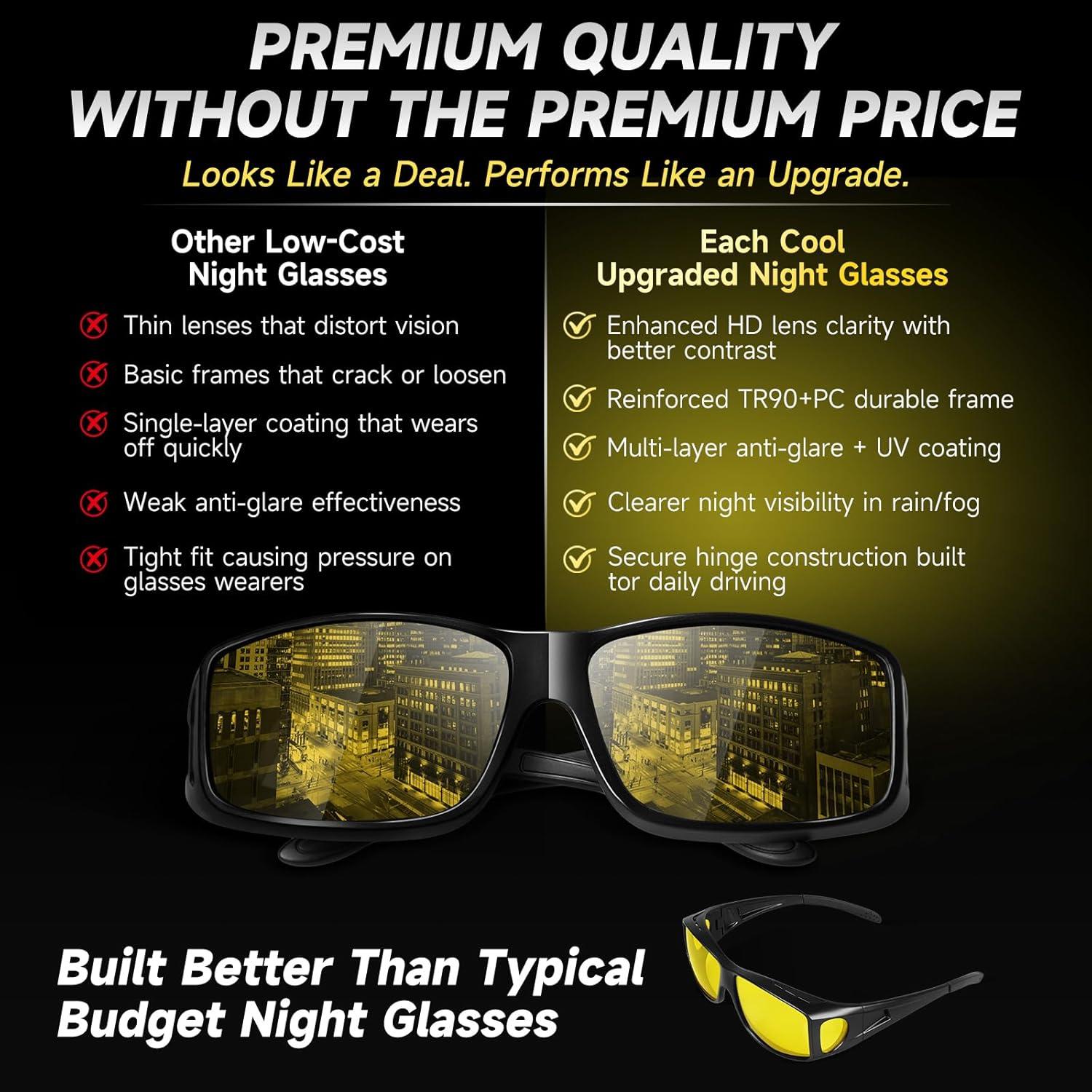 Gafas de Conducción Nocturna Cool UV400 para Hombres y Mujeres