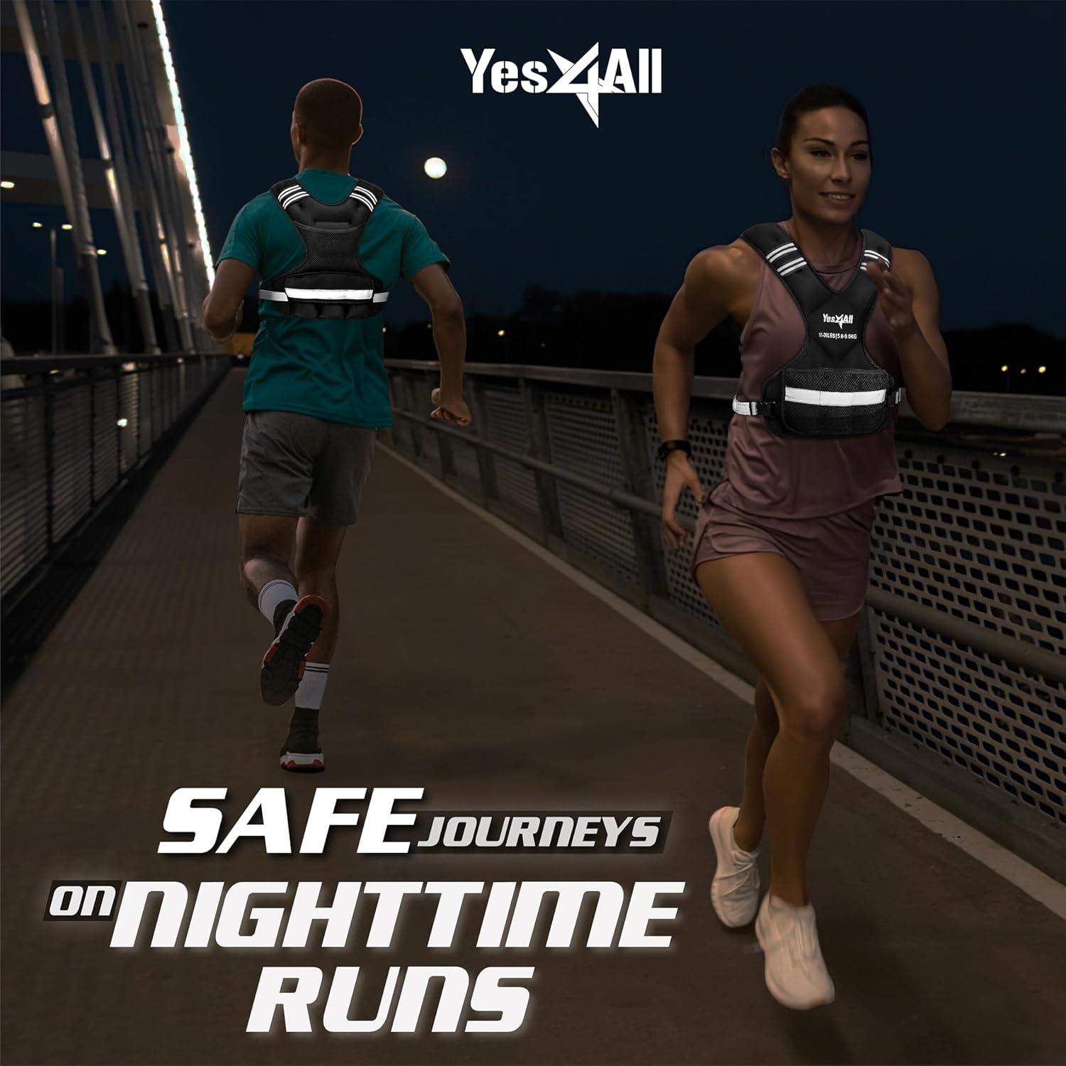 Chaleco con Pesas Ajustable Yes4All 5-14.5 kg Negro