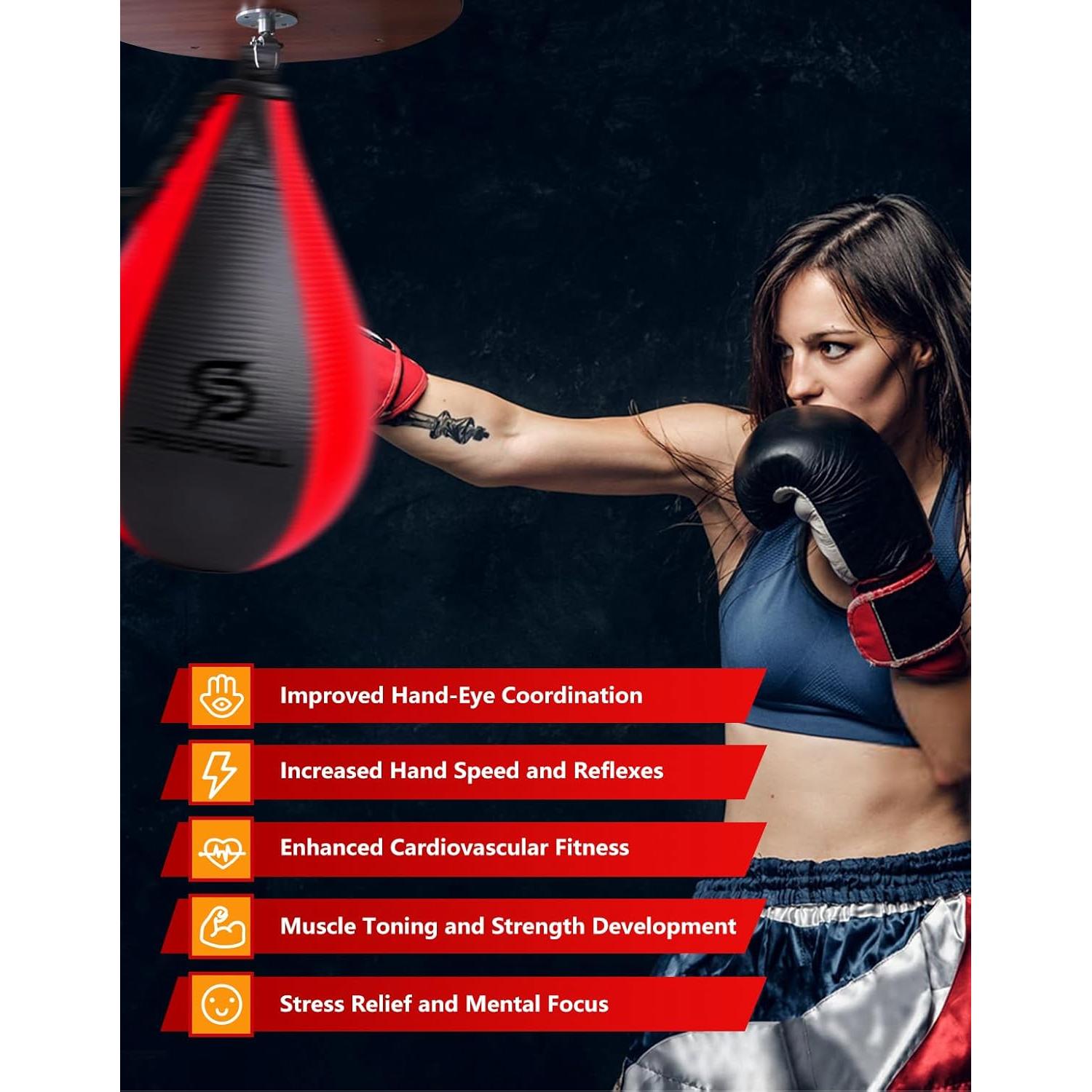 Bolsa de Velocidad SAEEPABUL Pera Cuero PU 25.4x17.8cm Boxeo