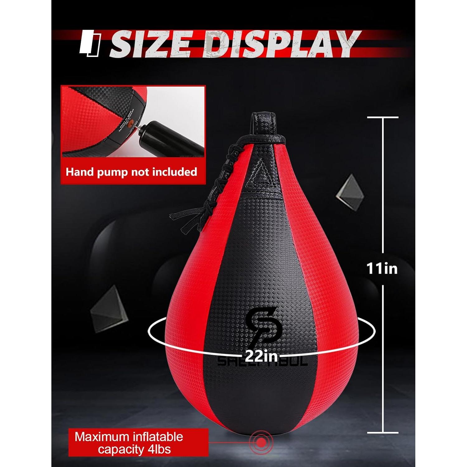 Bolsa de Velocidad SAEEPABUL Pera Cuero PU 25.4x17.8cm Boxeo