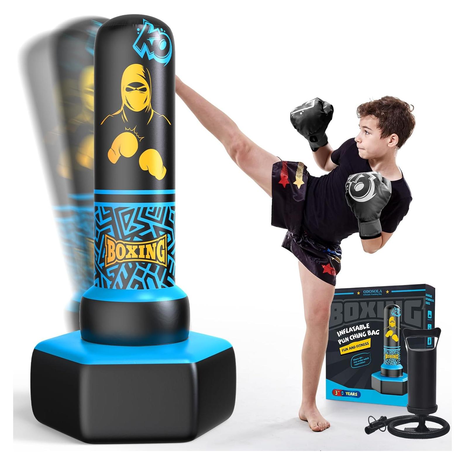 Bolsa de Boxeo Inflable ODOSOLA 170 cm para Niños 3-12 Años