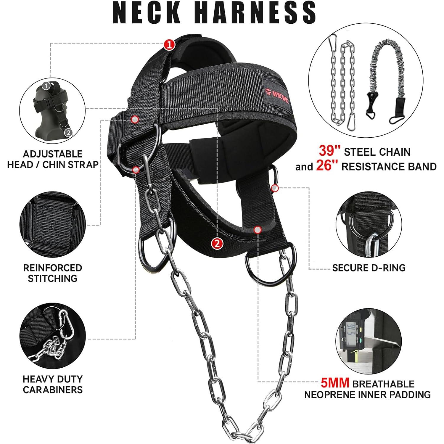 Arnés para Cuello WKWE Ajustable con Cadena de Acero 99 cm