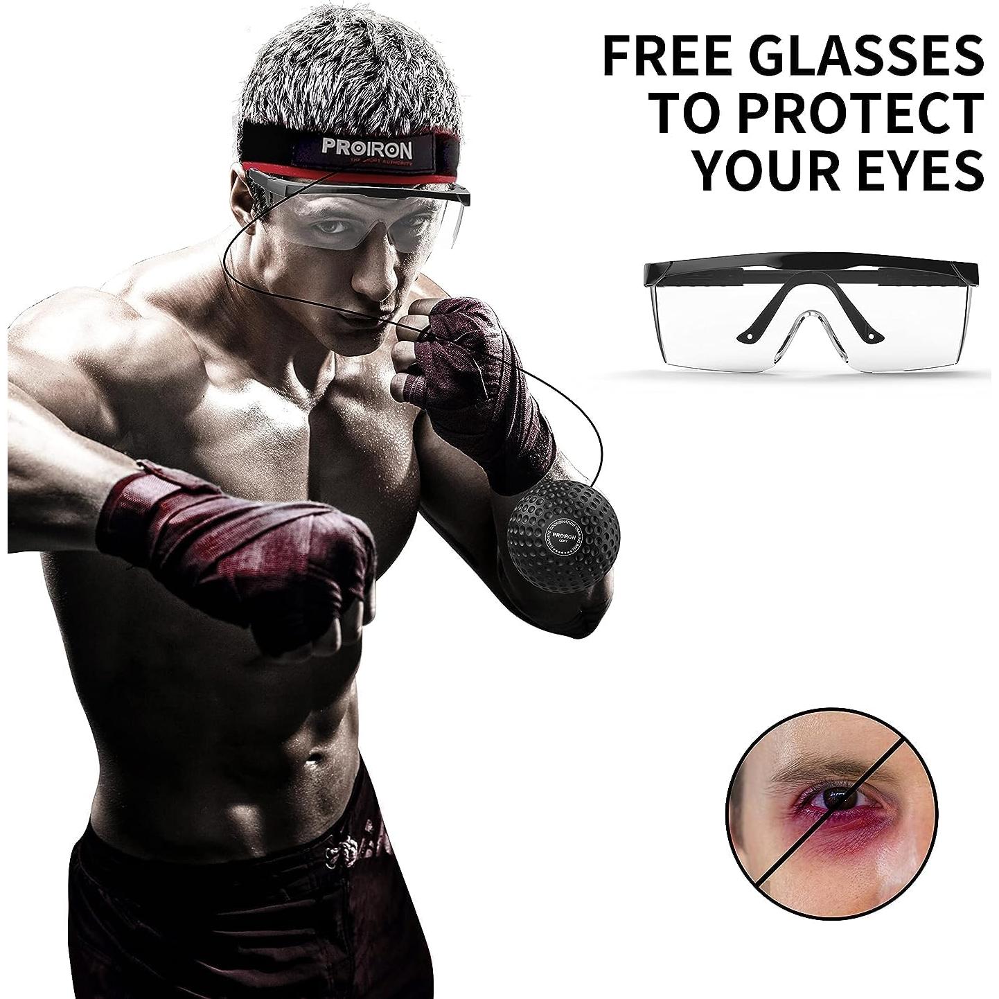 Bola de Reflexión de Boxeo PROIRON con Gafas de Seguridad