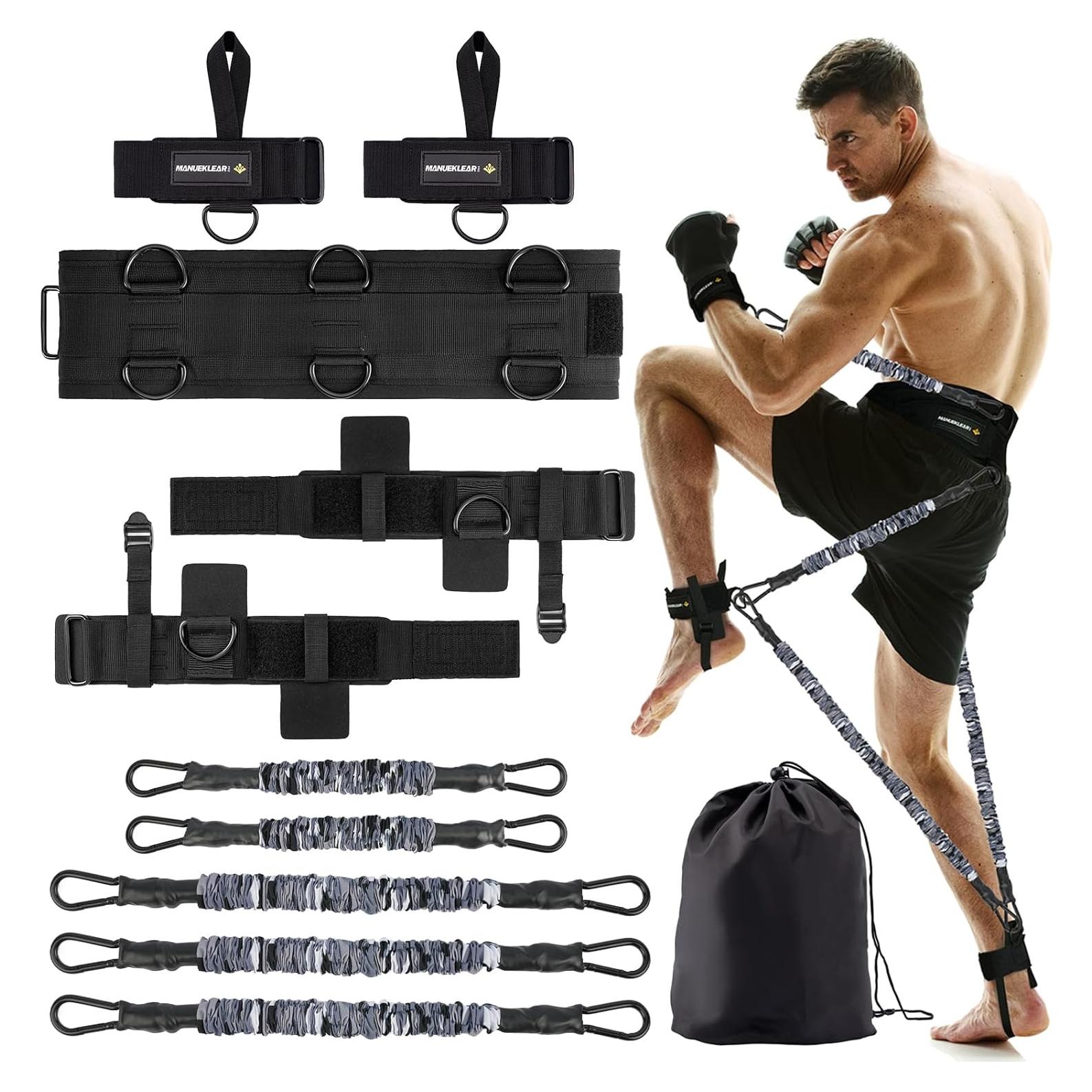 MANUEKLEAR Shadow Boxing Resistance Bands for MMA and Martial Arts, Three Resistance Levels of Full Body Resistance Bands for Boxing Fitness to Enhance Speed and Power
