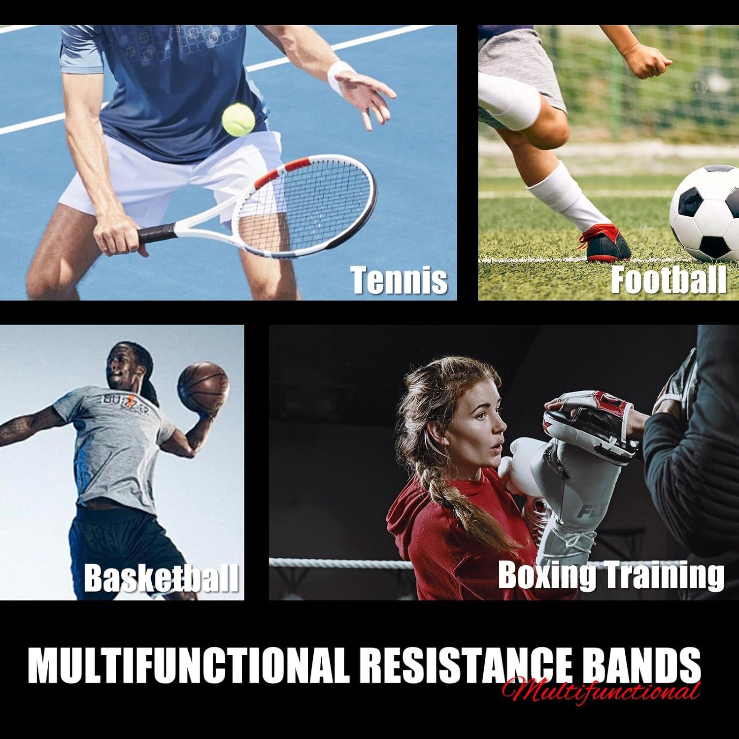 MANUEKLEAR Shadow Boxing Resistance Bands for MMA and Martial Arts, Three Resistance Levels of Full Body Resistance Bands for Boxing Fitness to Enhance Speed and Power