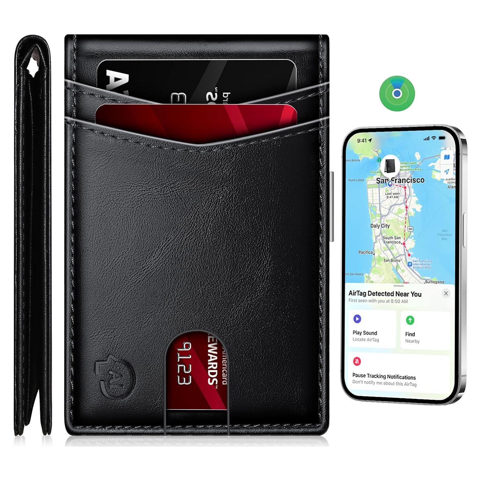 Cartera Inteligente SMART LB con Rastreador Bluetooth Negro