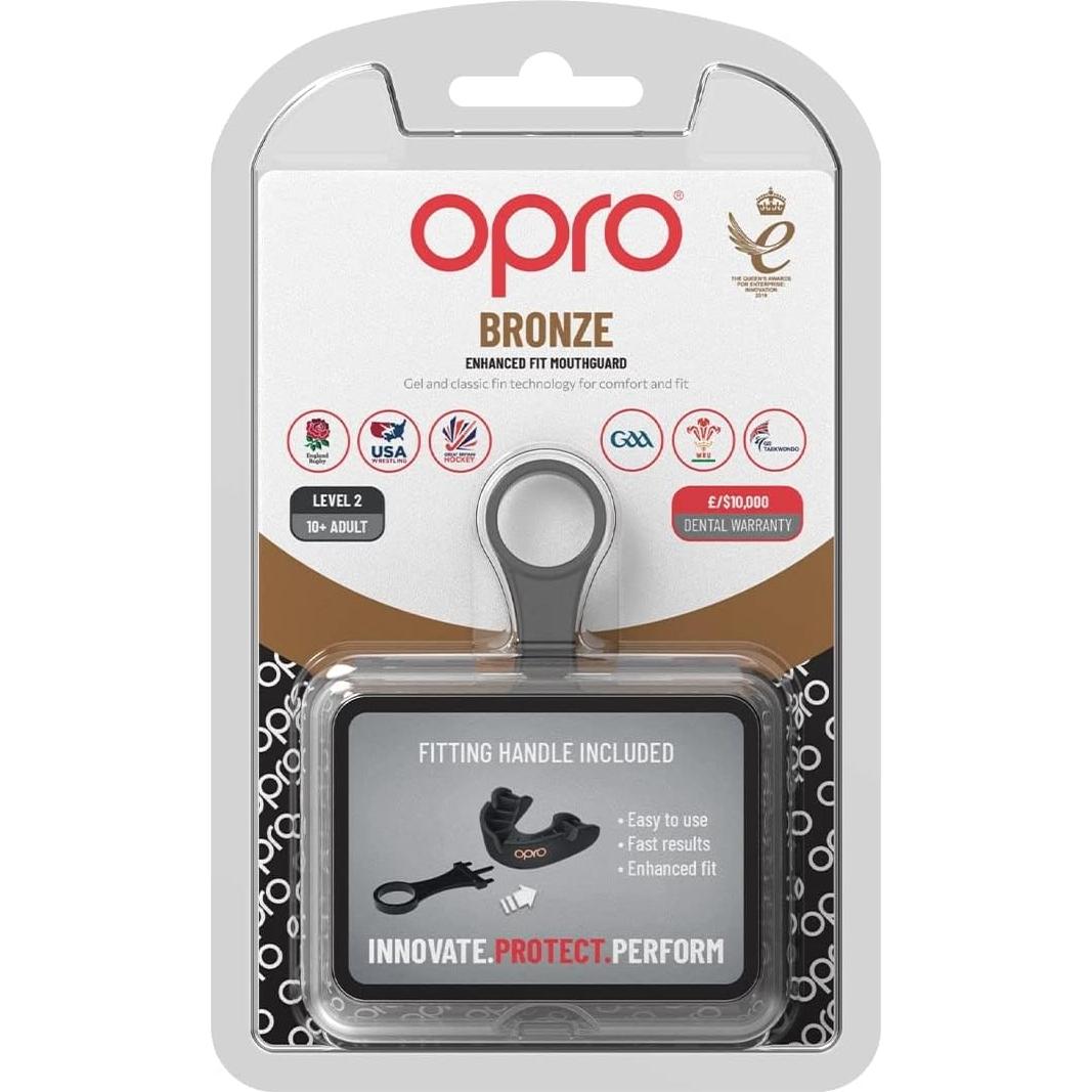 Protector Bucal OPRO Bronce Adulto Ajuste Personalizado Negro