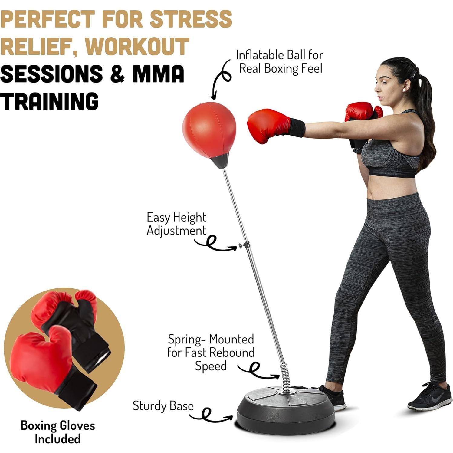 Saco de Boxeo Tech Tools con Soporte Ajustable 121-147 cm