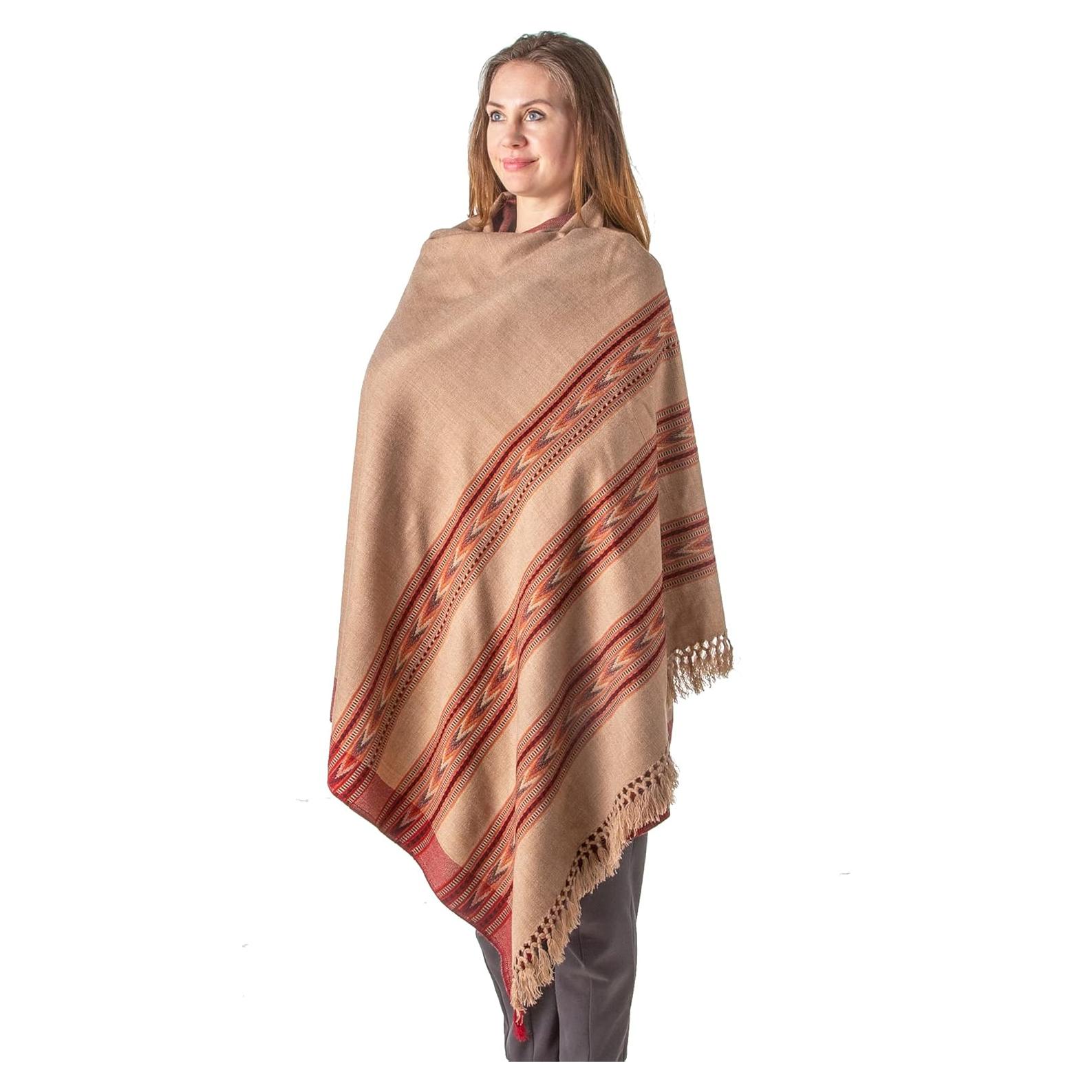 Chal de Meditación Om Shanti Crafts - Lana Vegana 228.6x106.7cm