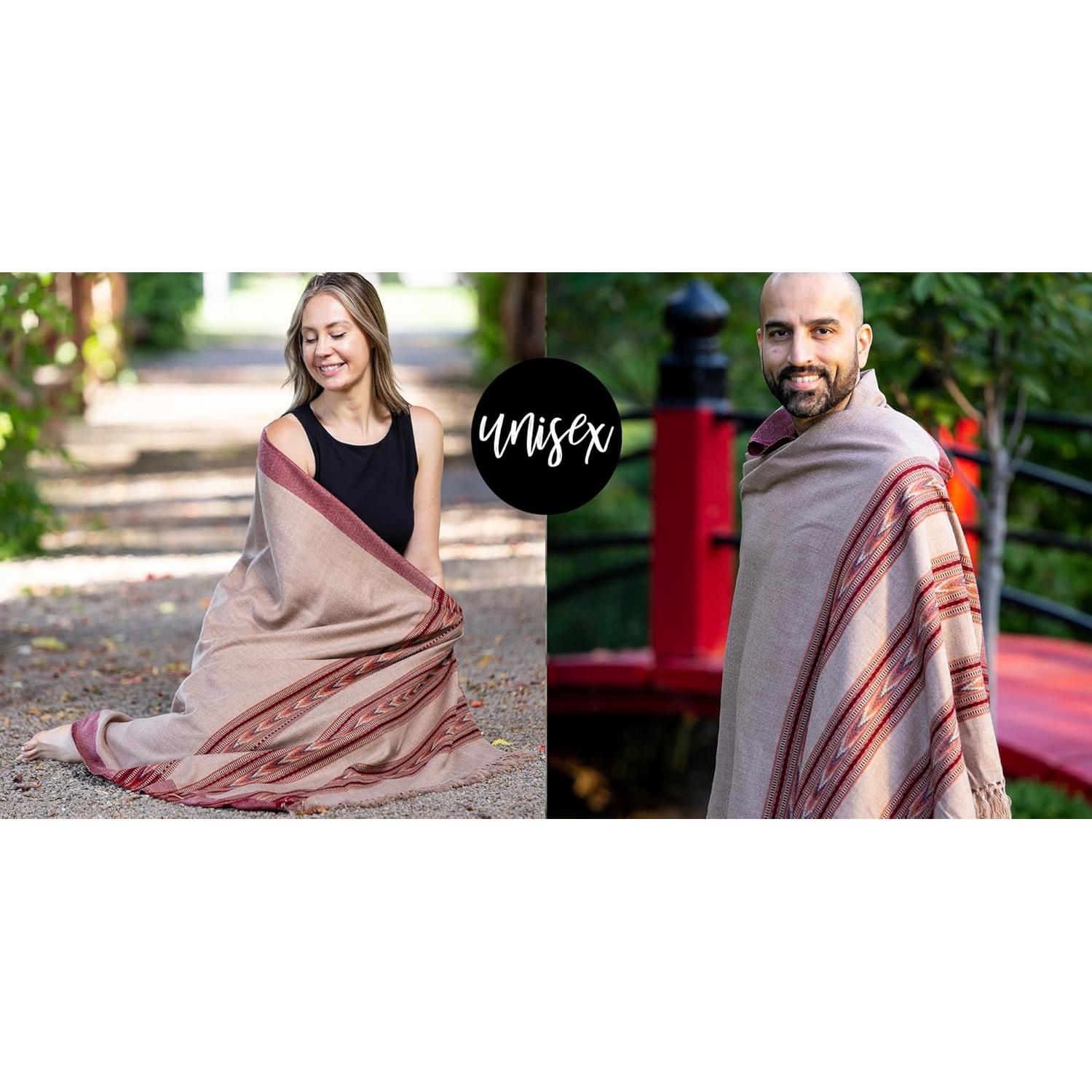 Chal de Meditación Om Shanti Crafts - Lana Vegana 228.6x106.7cm