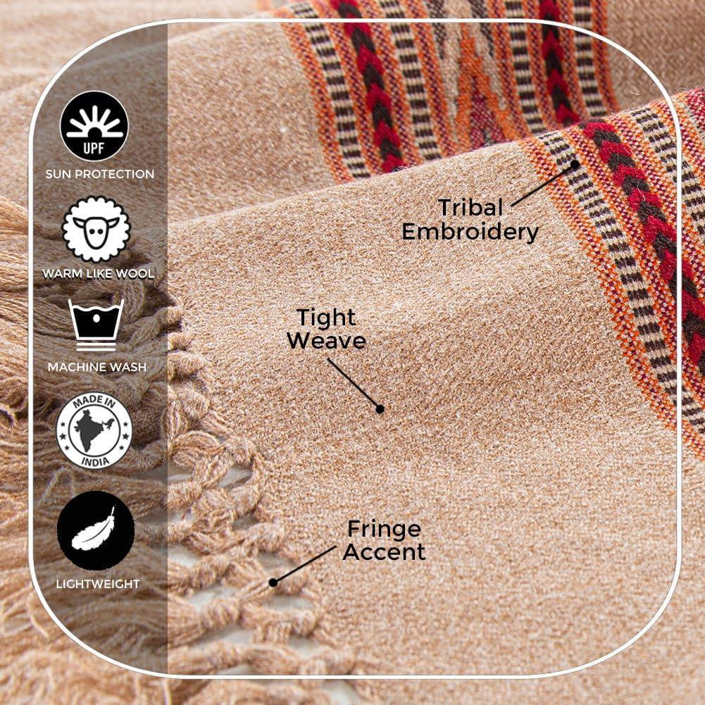 Chal de Meditación Om Shanti Crafts - Lana Vegana 228.6x106.7cm