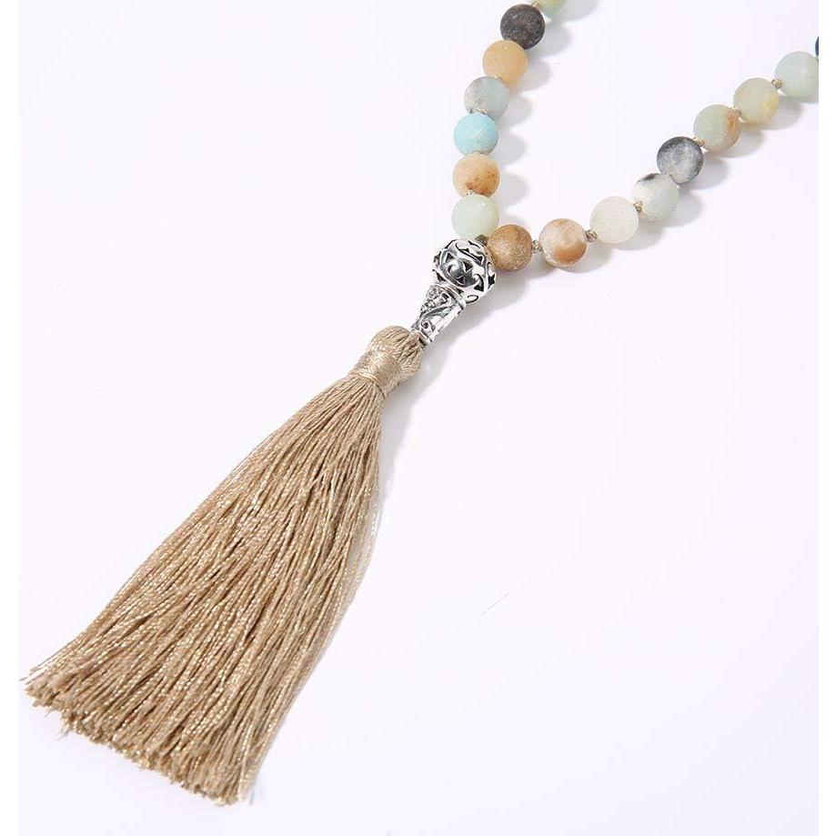 Collar de Meditación 108 Nudos BALIBALI con Amazonita Natural