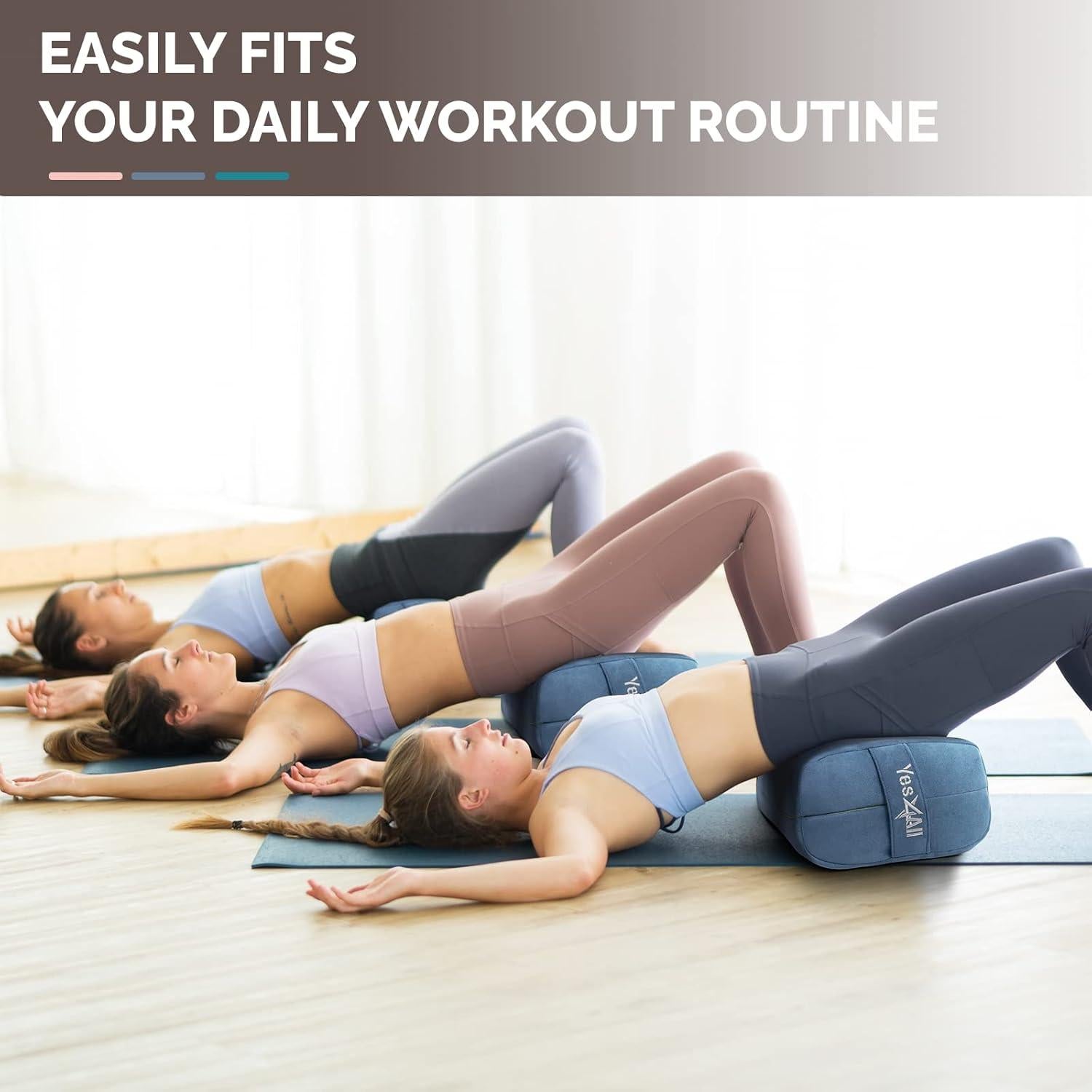 Cojín de Yoga Yes4All HSYH Azul Triple Capa 1.36 kg