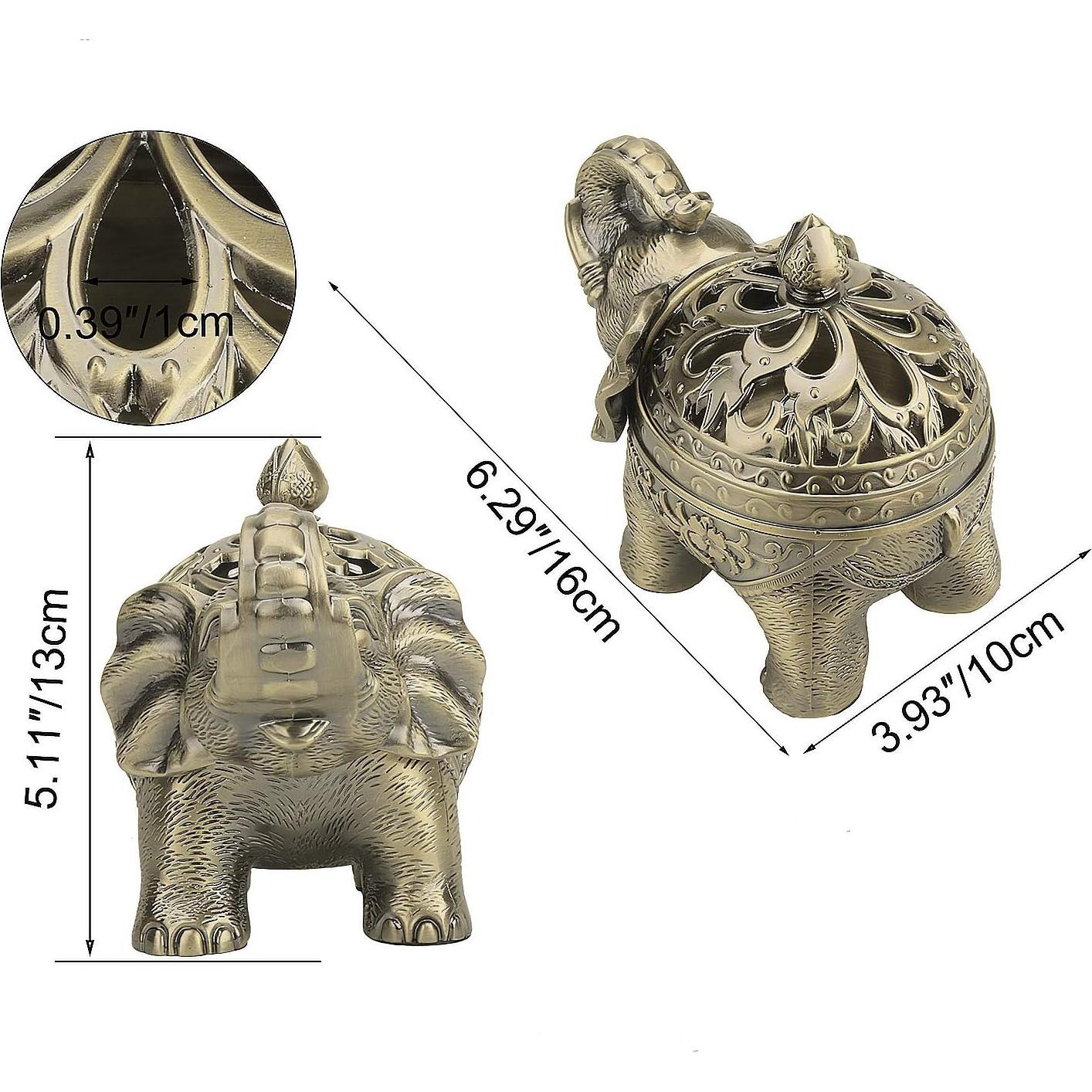 Soporte de Incienso K COOL Elefante Bronce 16x10x13cm