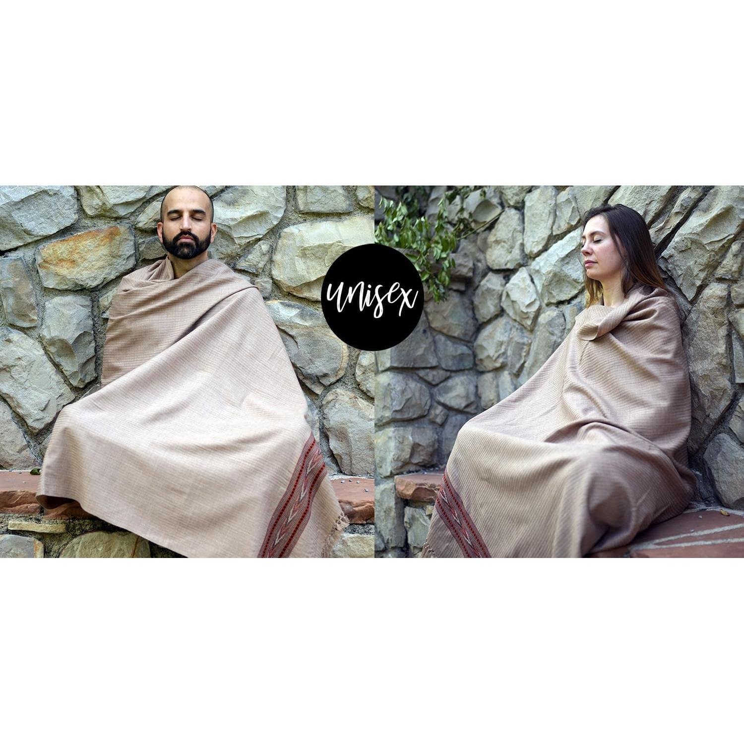 Chal de Meditación Om Shanti Crafts - Lana Vegana 274x132 cm