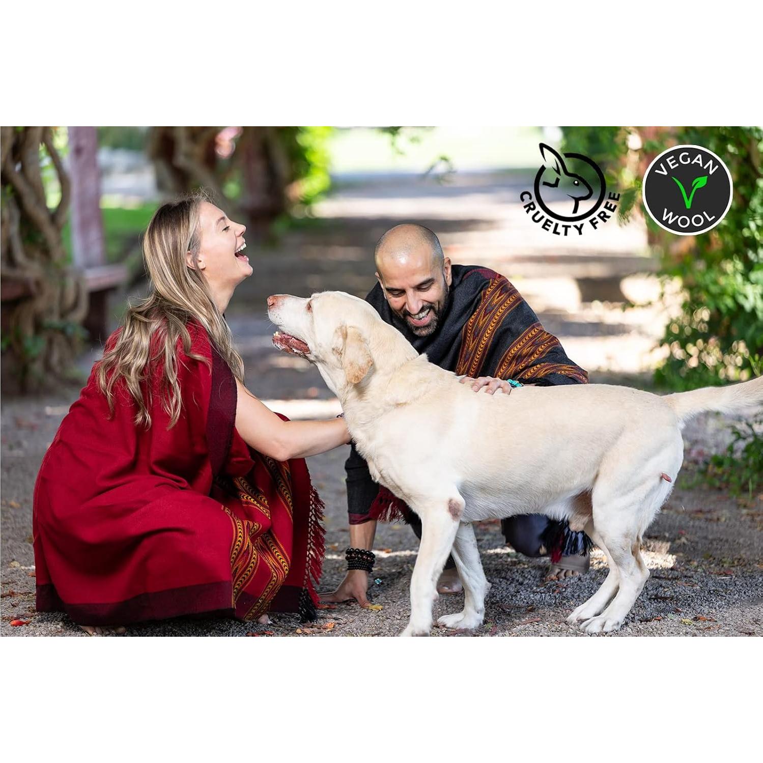 Chal de Meditación Om Shanti Crafts - Lana Vegana 274x132 cm