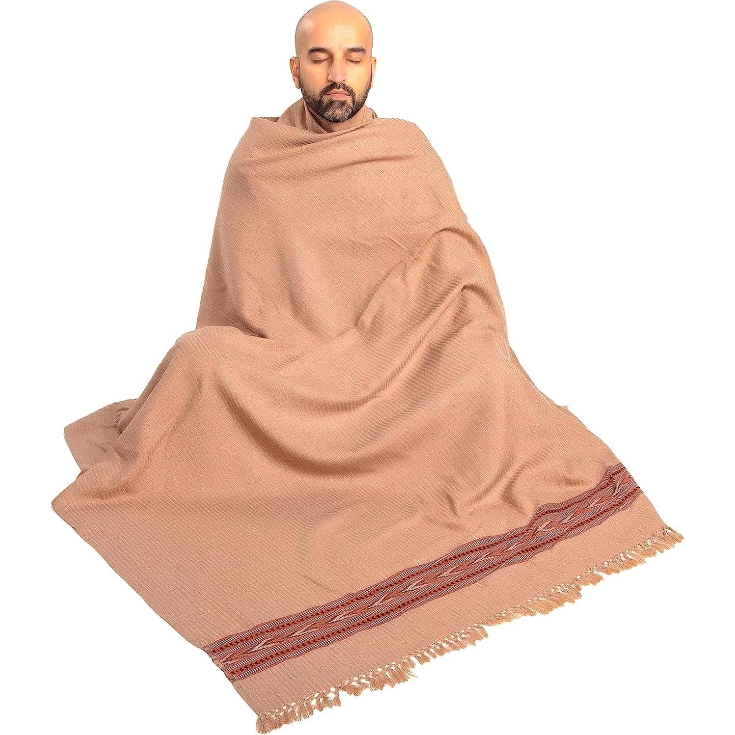 Chal de Meditación Om Shanti Crafts - Lana Vegana 274x132 cm