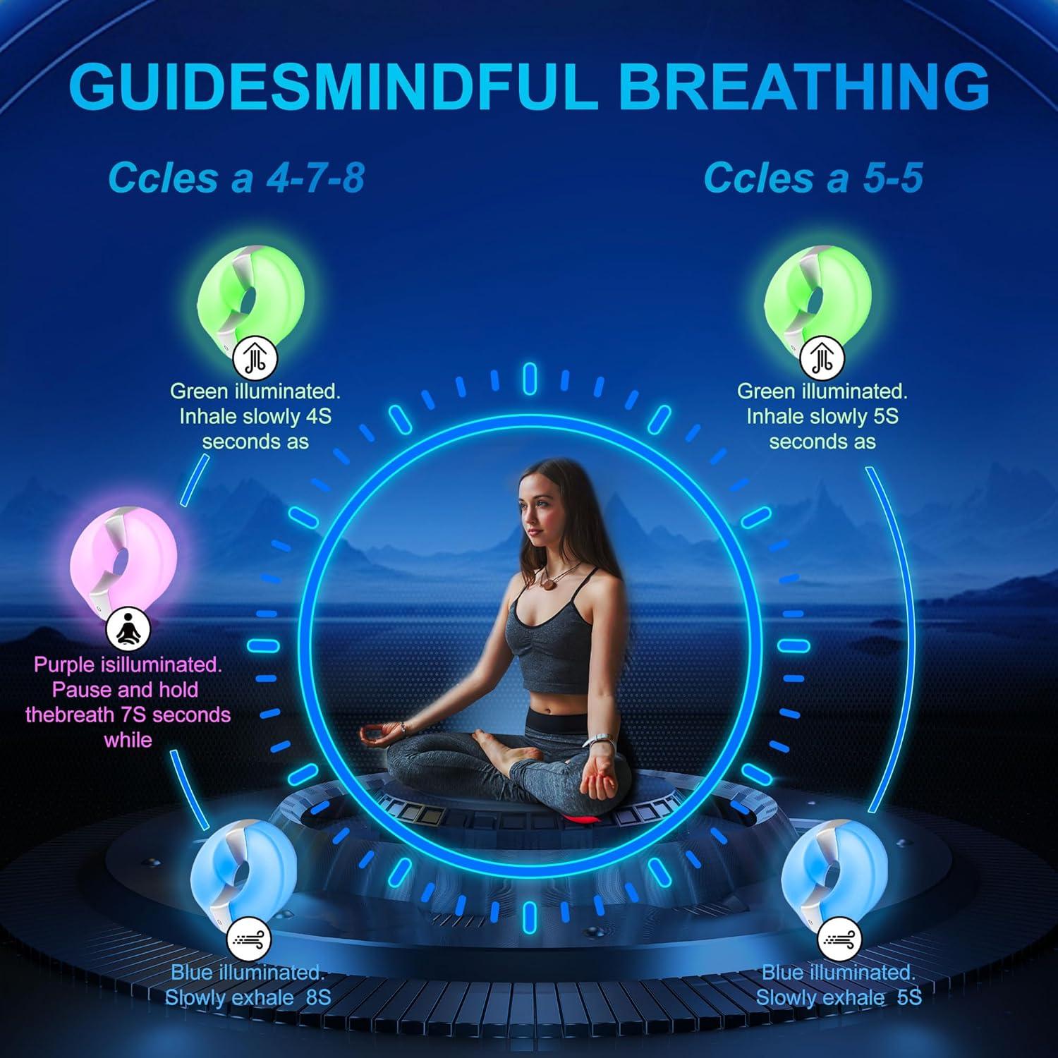 Luz de Respiración y Meditación Tseriact 3 en 1 - Alivio Estrés