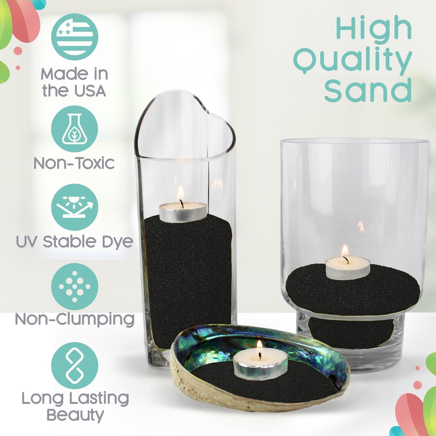 Arena Negra Sandsational Sparkle 1 LB para Bodas y Manualidades