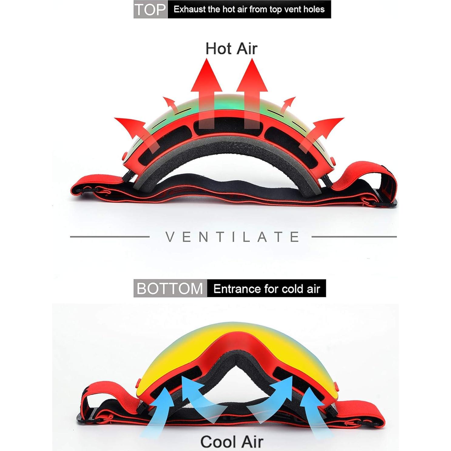 Gafas de Esquí SPOSUNE UV400 Antivaho para Hombres y Mujeres