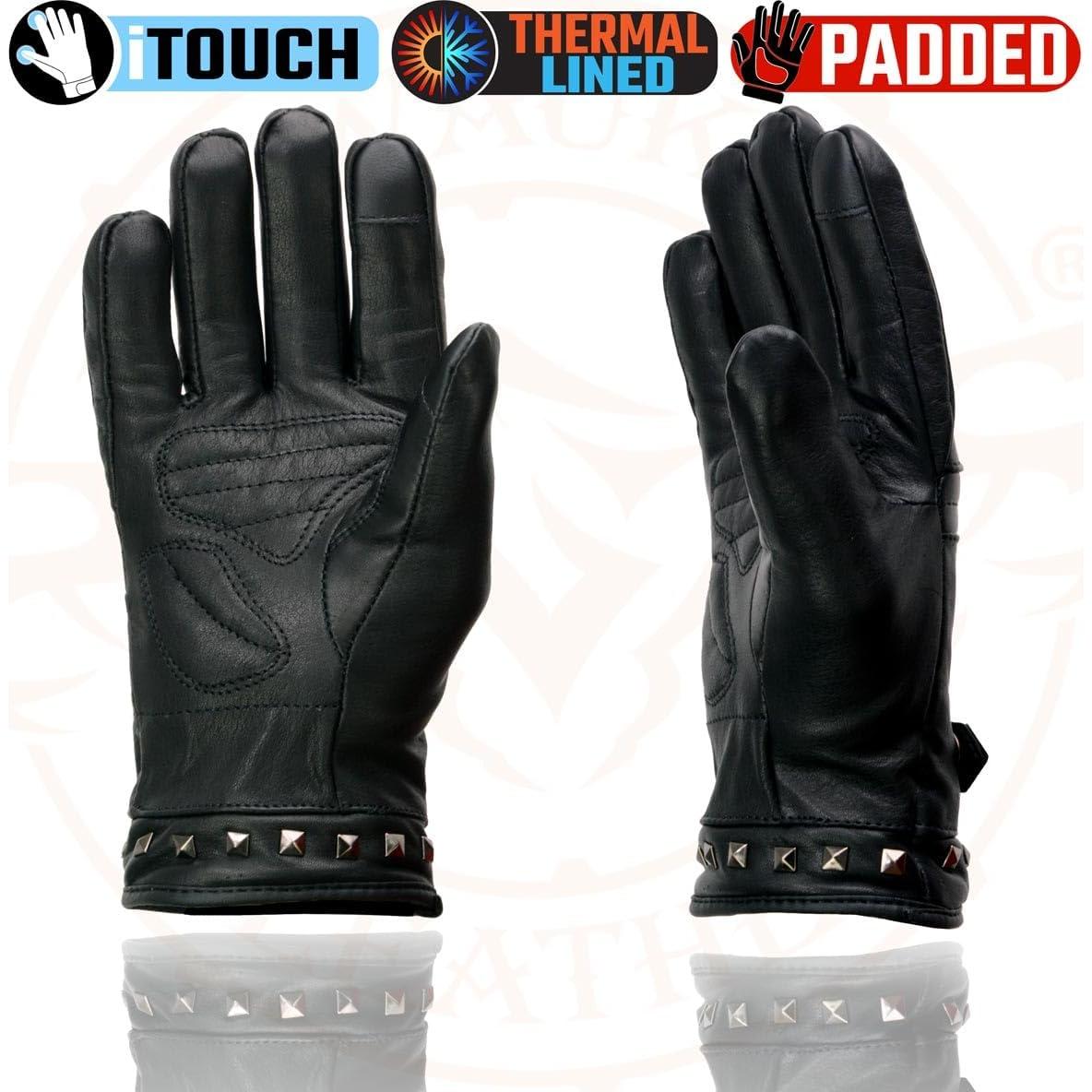 Guantes de motocicleta de cuero Milwaukee Leather MG7755 i-Touch