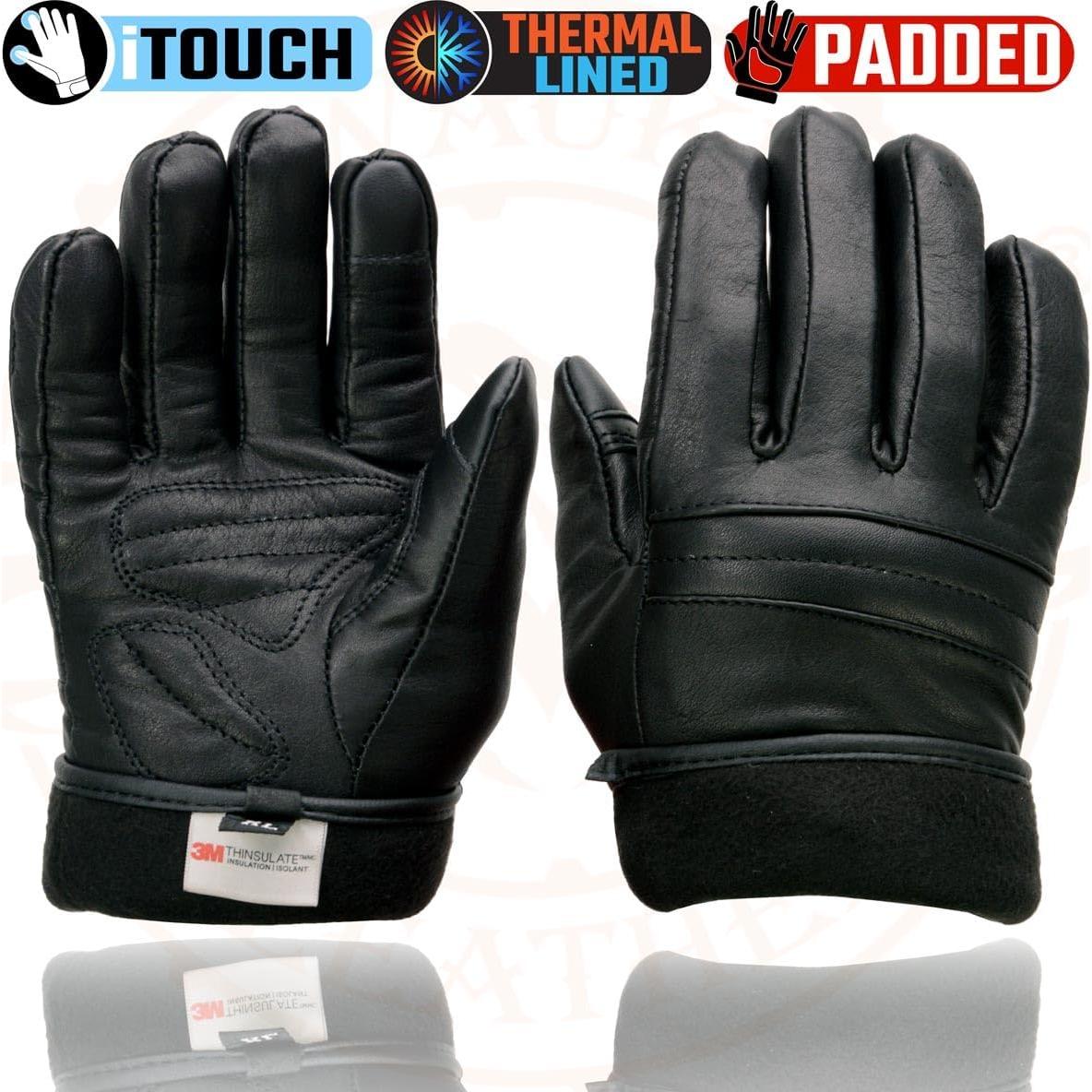 Guantes de motocicleta de cuero Milwaukee Leather MG7755 i-Touch