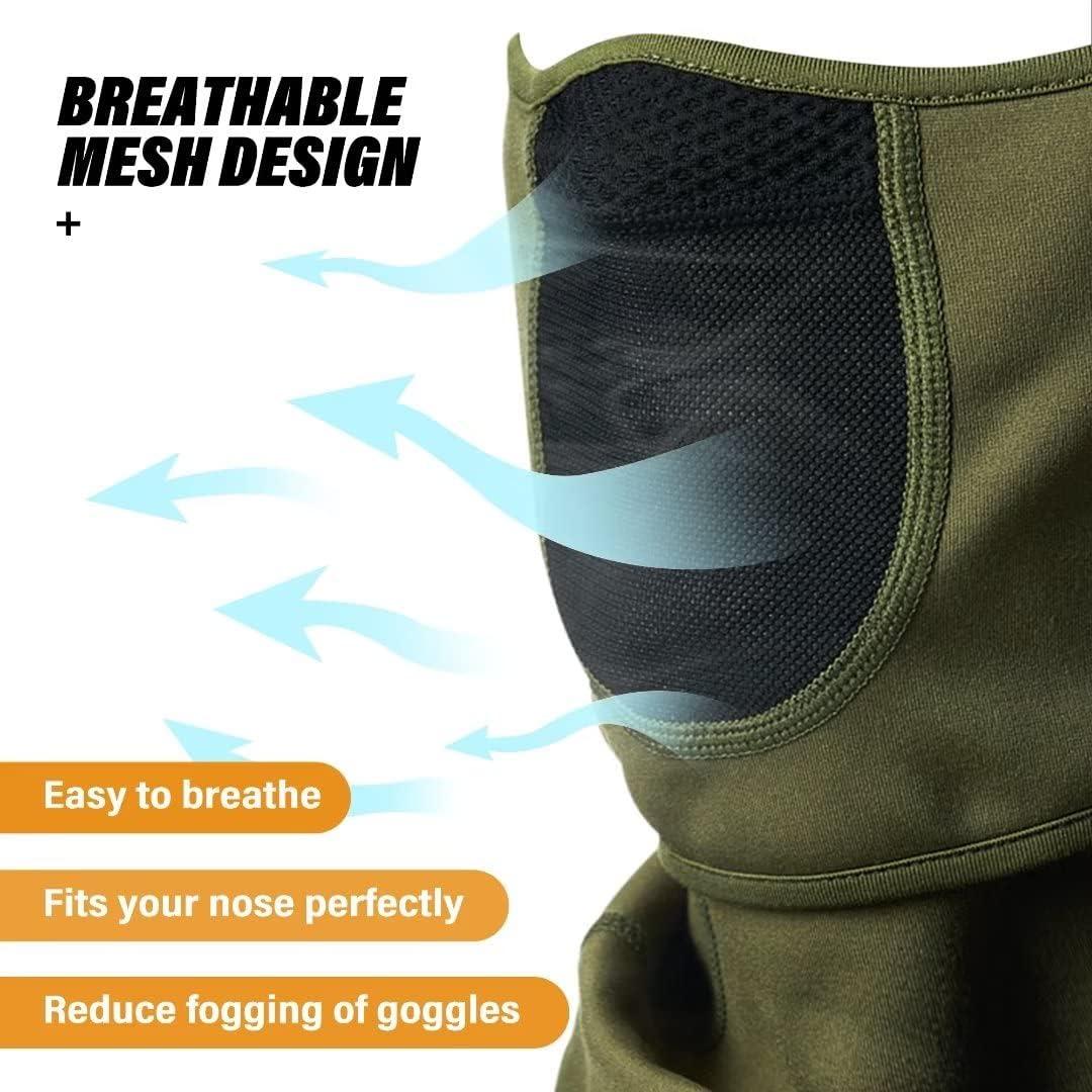 Máscara Balaclava Térmica para Esquí y Motociclismo Verde