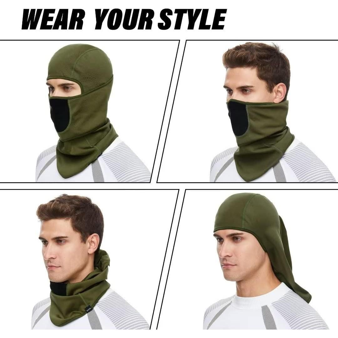 Máscara Balaclava Térmica para Esquí y Motociclismo Verde