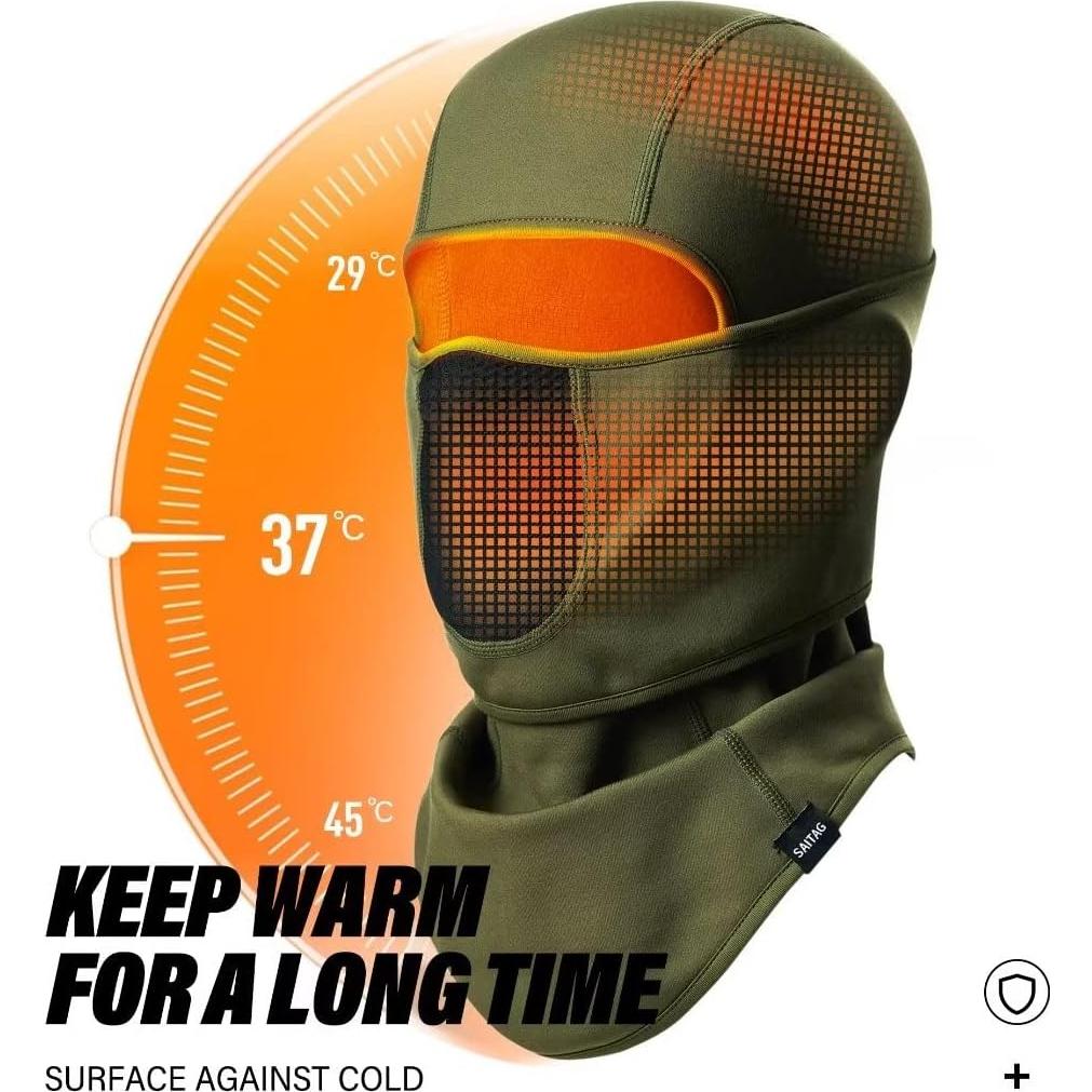 Máscara Balaclava Térmica para Esquí y Motociclismo Verde
