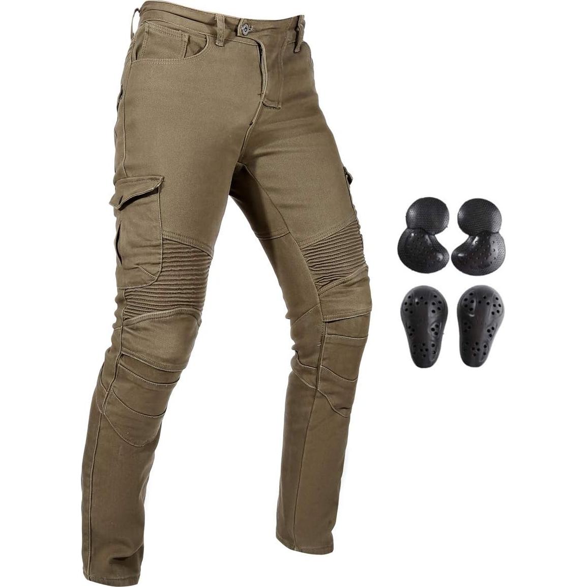 Jeans de Motocicleta Takuey PV06 Verde Ejercito S 80 cm