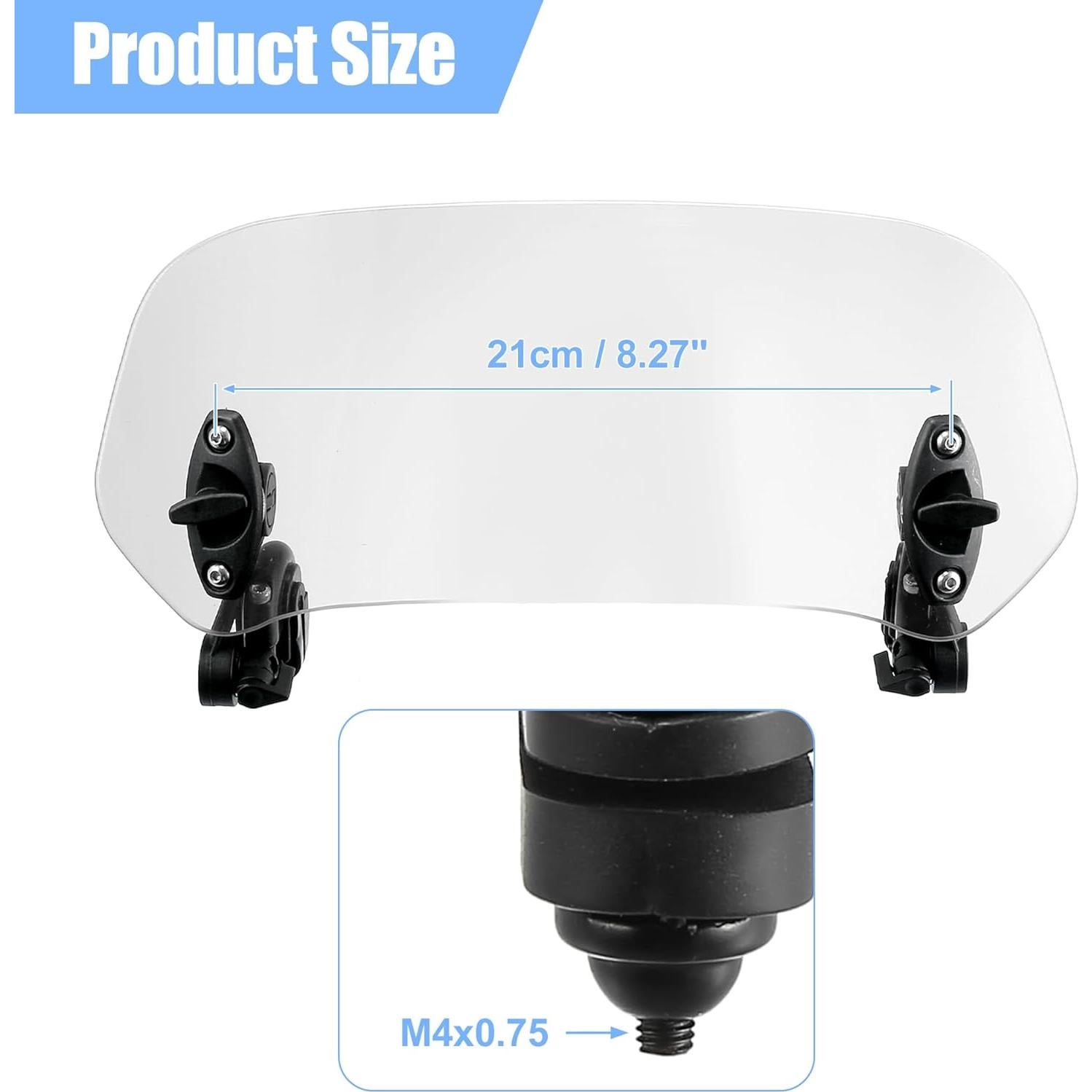 Parabrisas Motocicleta Motoforti 28.5x11.5cm Ajuste Universal