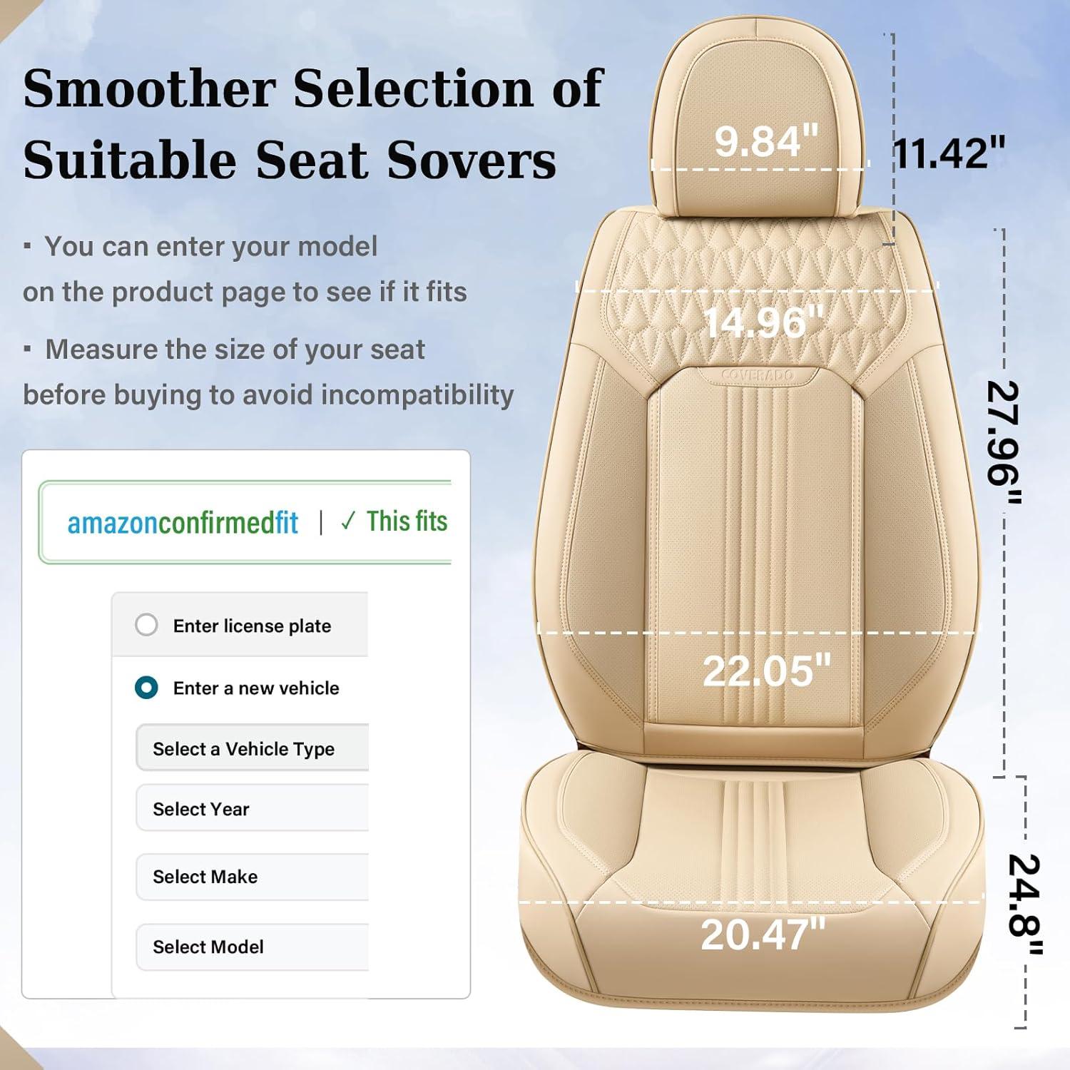 Cubiertas de Asiento Coverado SCU031 Beige Impermeables Universal