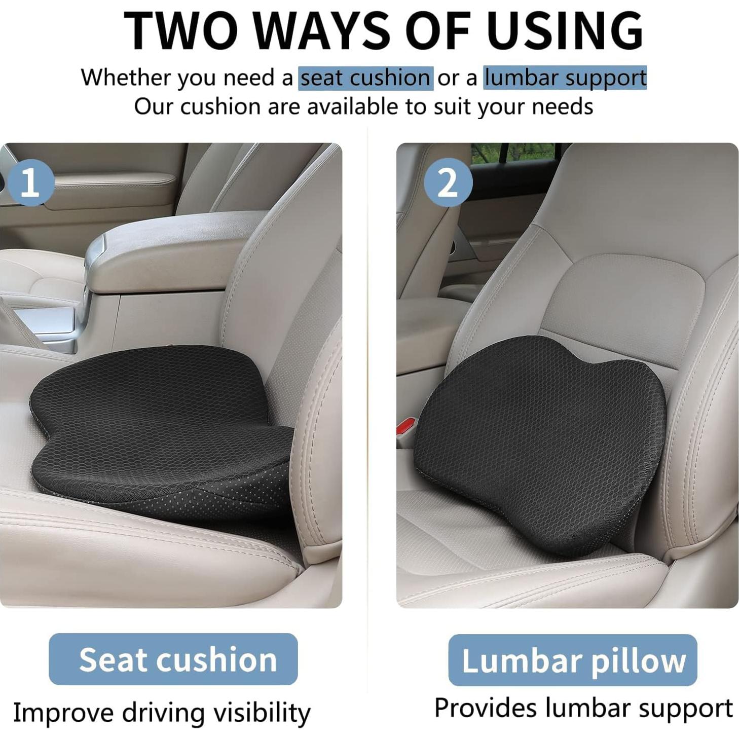 Cojín de Asiento Ergonómico KINGLETING Negro Espuma Viscoelástica