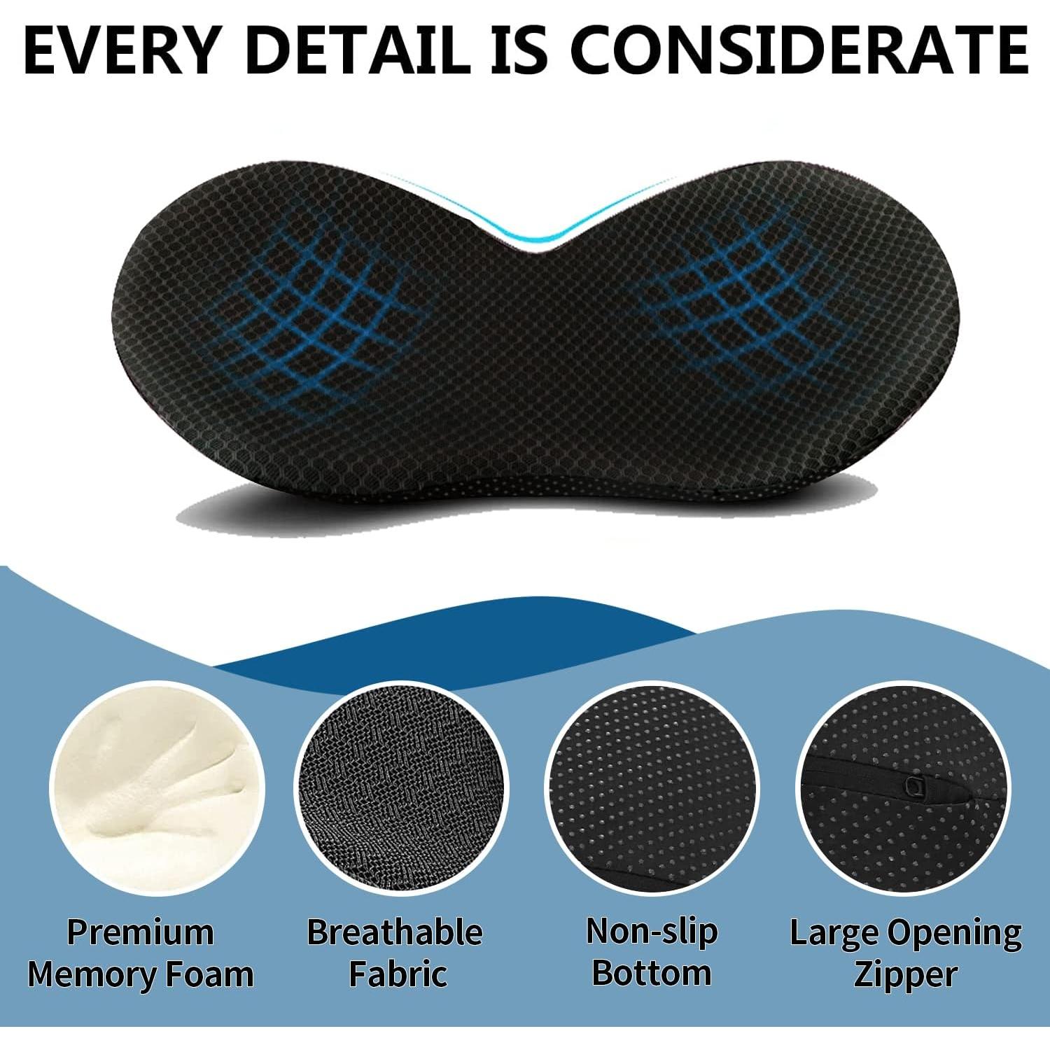 Cojín de Asiento Ergonómico KINGLETING Negro Espuma Viscoelástica