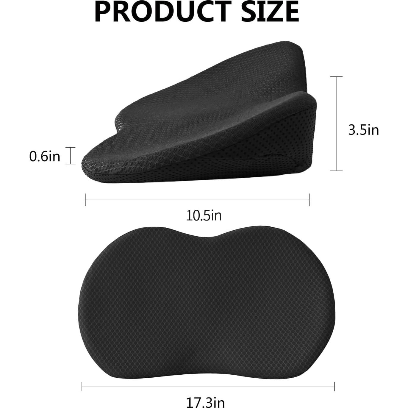 Cojín de Asiento Ergonómico KINGLETING Negro Espuma Viscoelástica