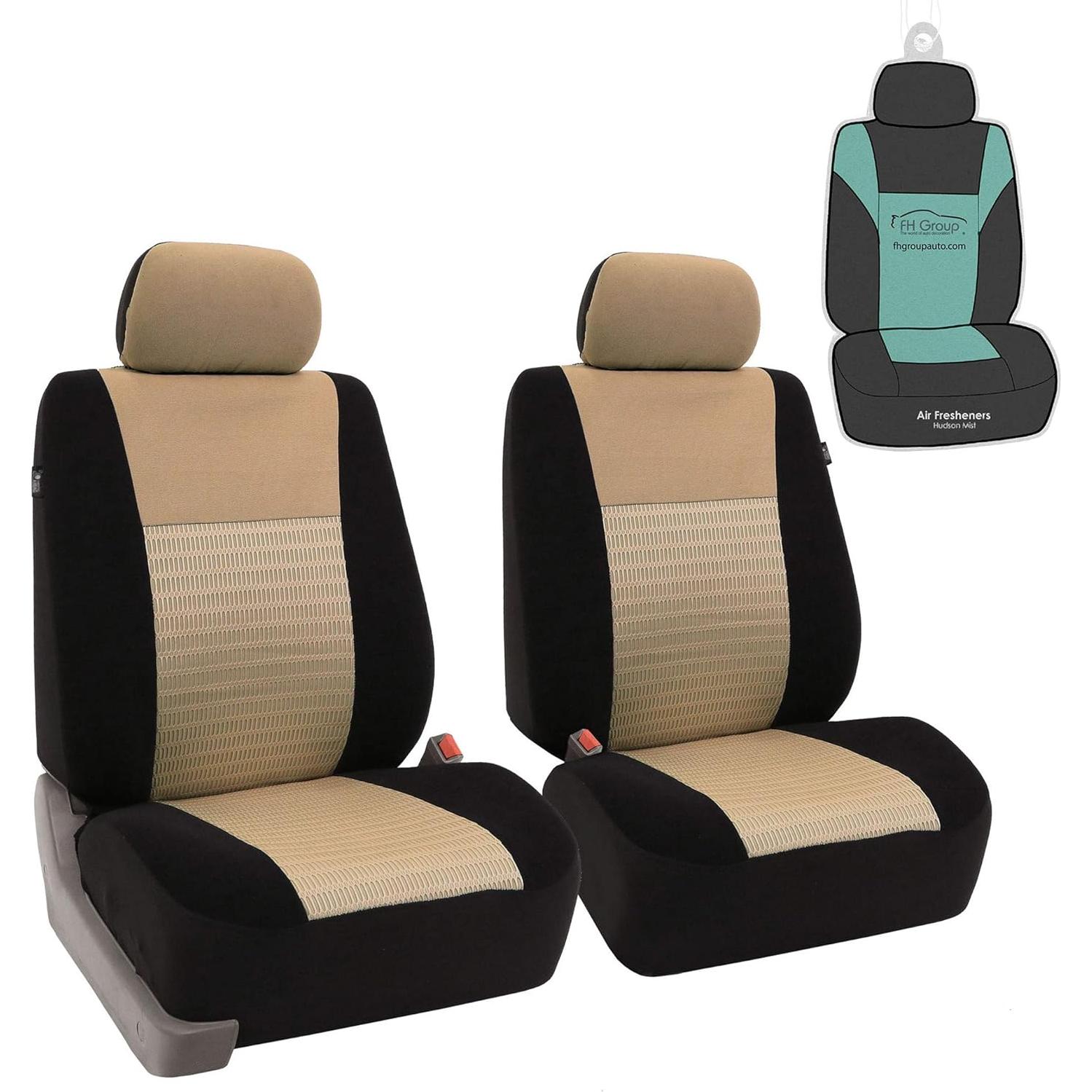 Fundas de Asiento FH Group Juego Frontal Beige/Negro Universal