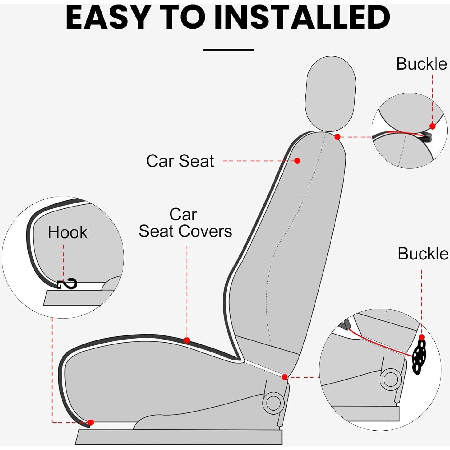 Funda de Asiento de Coche Surpassme Universal Acolchada Negra