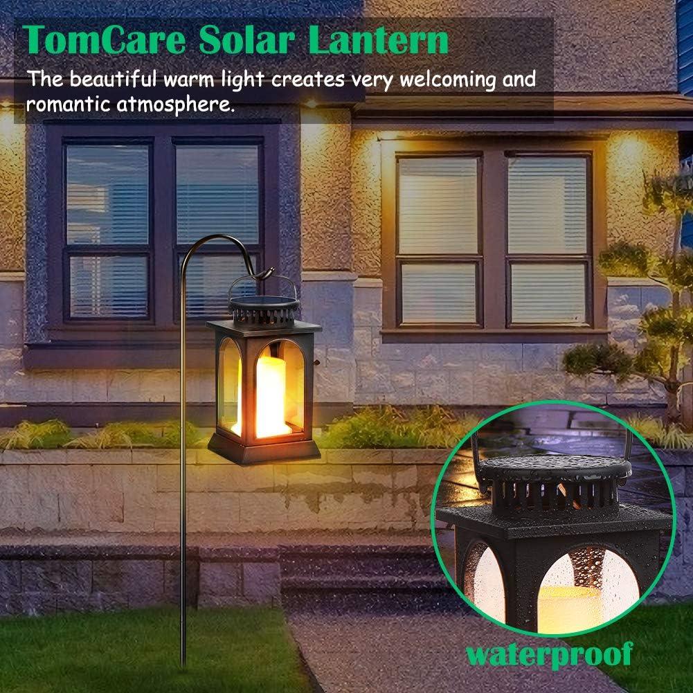 Linternas Solares TomCare con Efecto Llama 2 Unidades Negro
