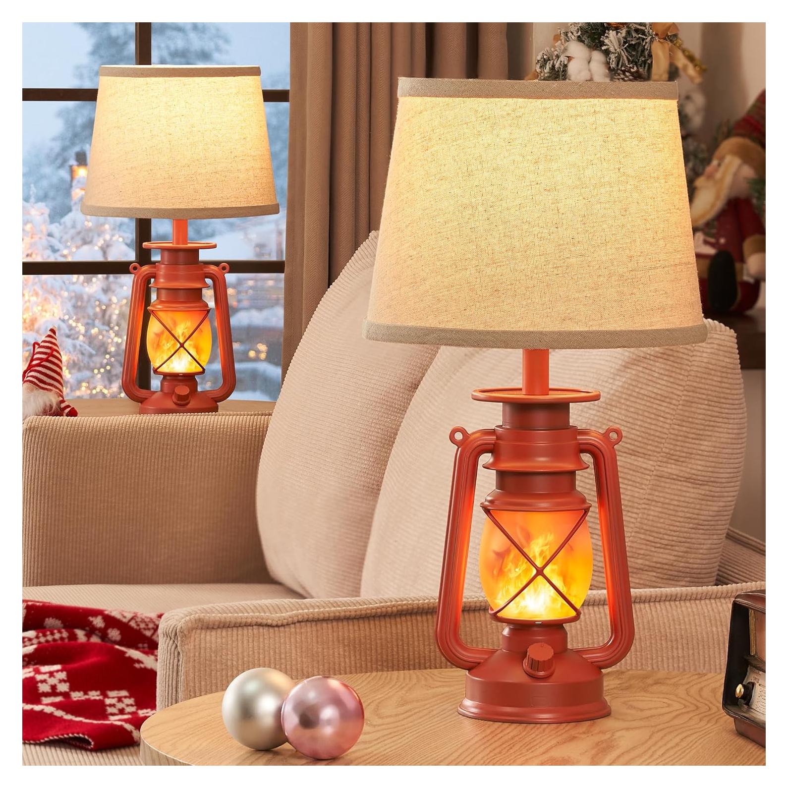 Lámparas de Mesa LEDIARY Rojas 2 Piezas 24.77cm Decorativas