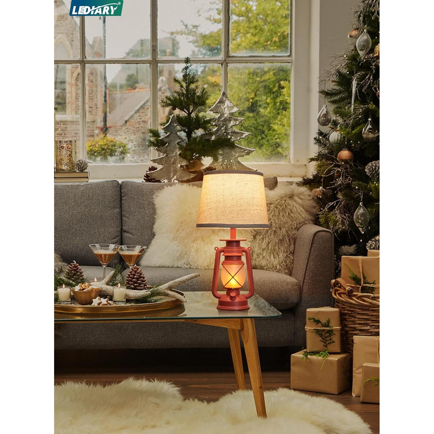 Lámparas de Mesa LEDIARY Rojas 2 Piezas 24.77cm Decorativas