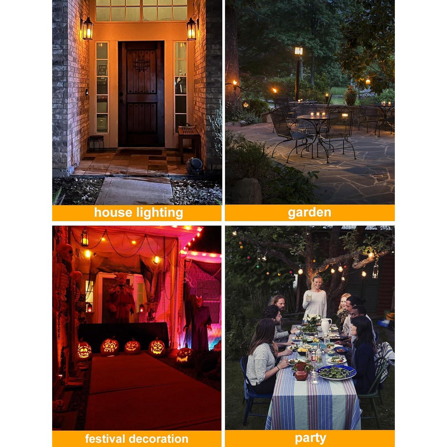 Bombillas LED de Llama Hompavo E26/E27 - 4 Modos, Paquete de 2