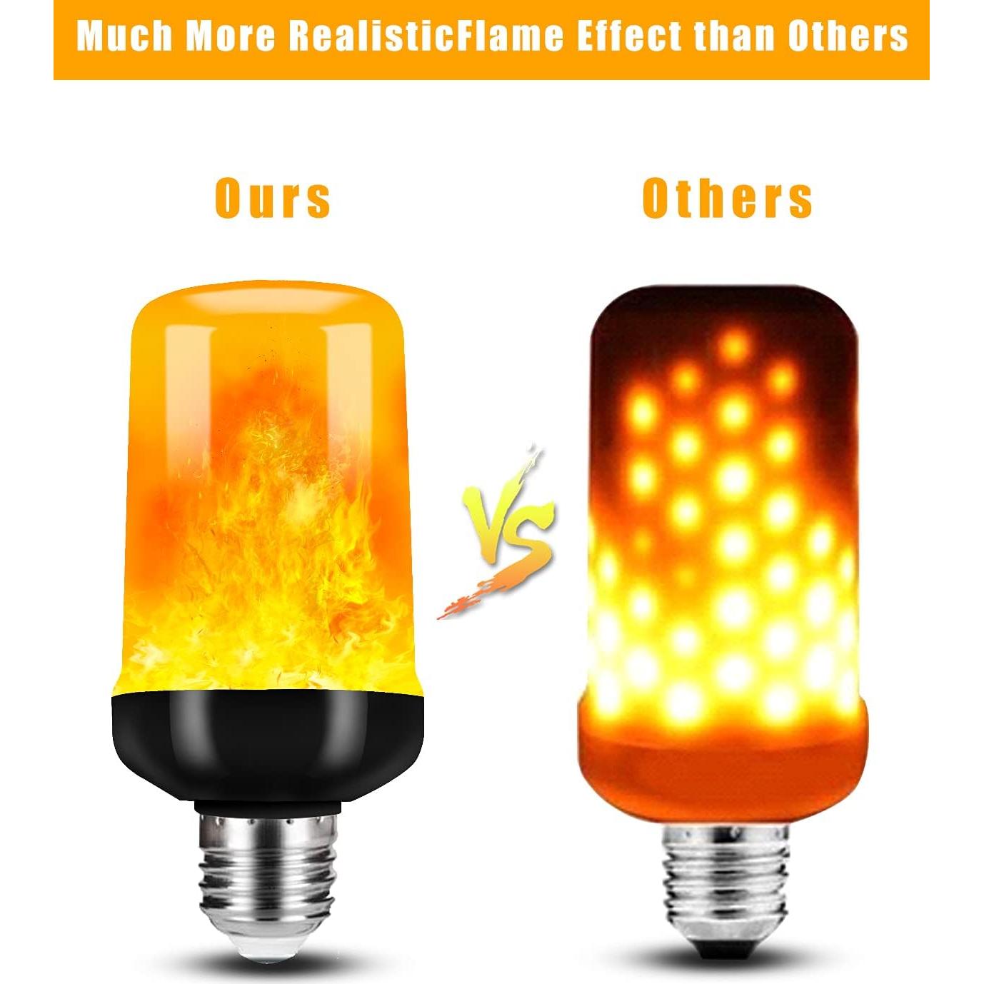 Bombillas LED de Llama Hompavo E26/E27 - 4 Modos, Paquete de 2