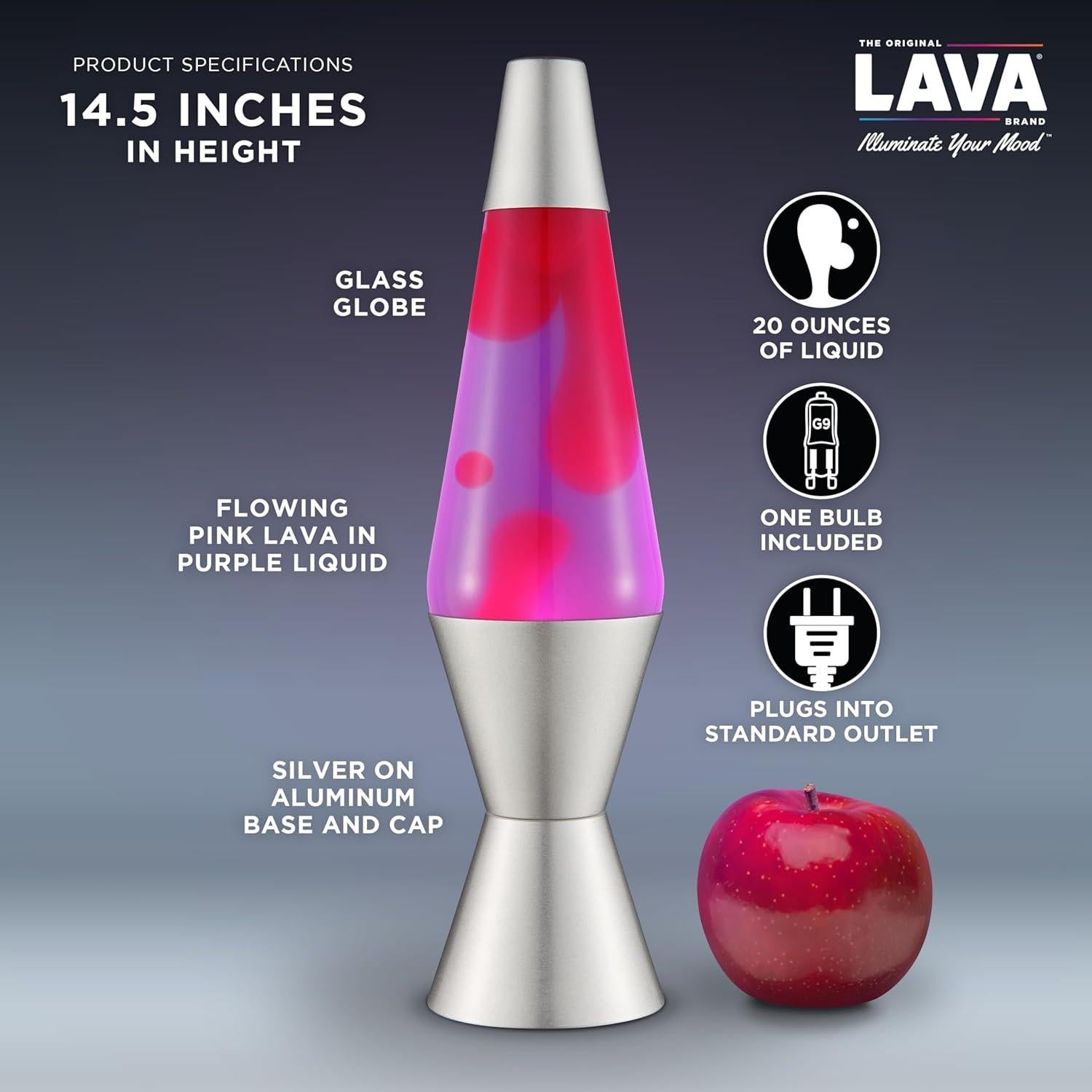Lámpara de Lava Lava 2121 Púrpura/Rosa 36.83 cm Aluminio