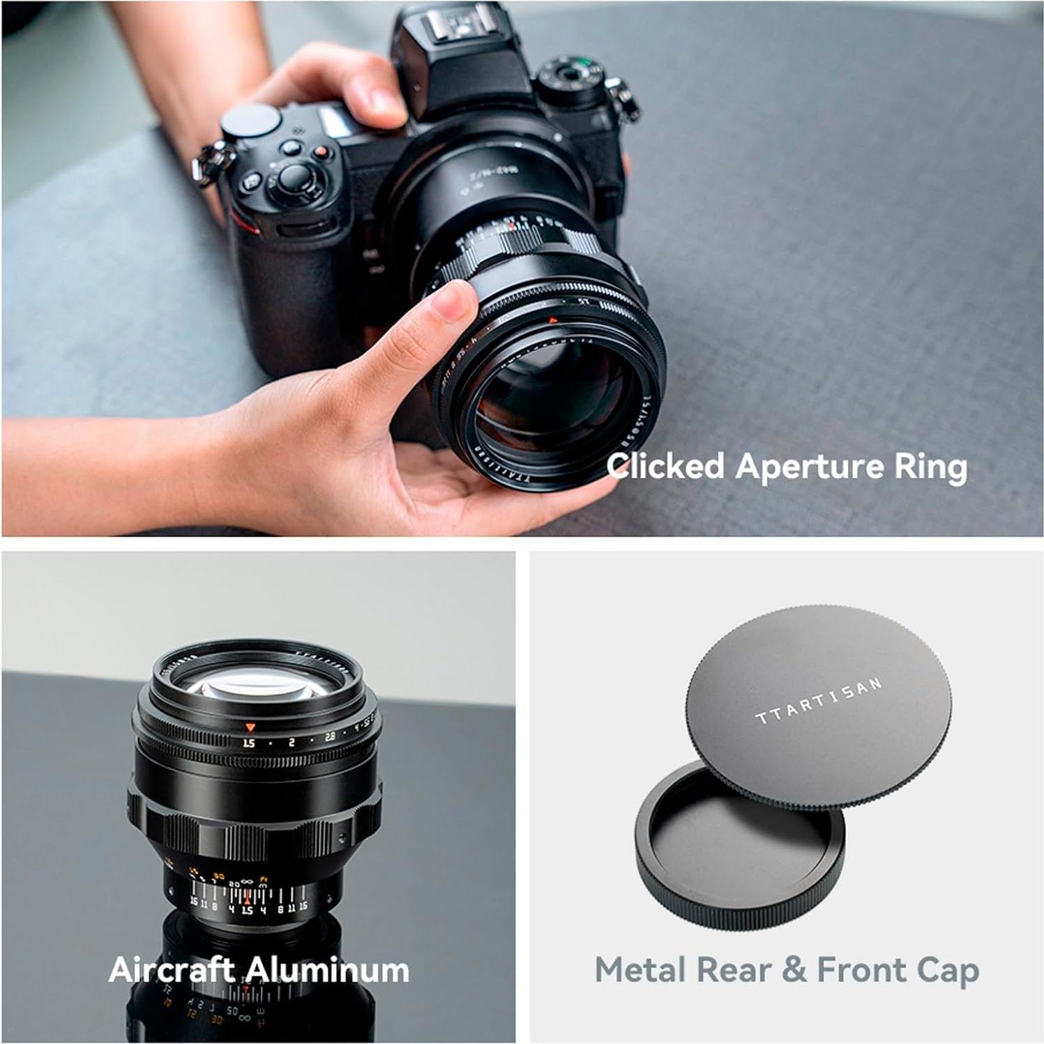 Lente Prime Manual TTArtisan 75mm F1.5 Montura M42