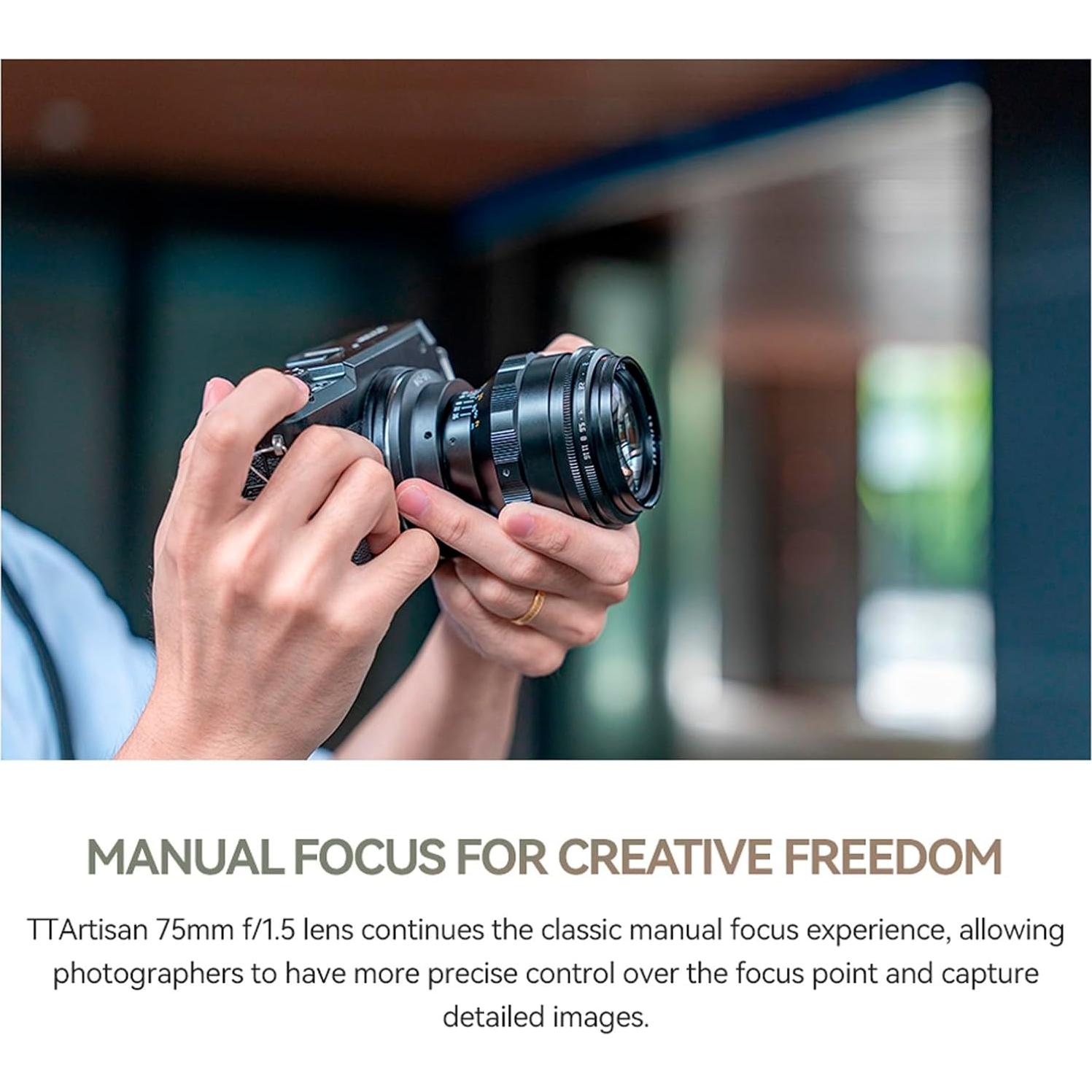 Lente Prime Manual TTArtisan 75mm F1.5 Montura M42