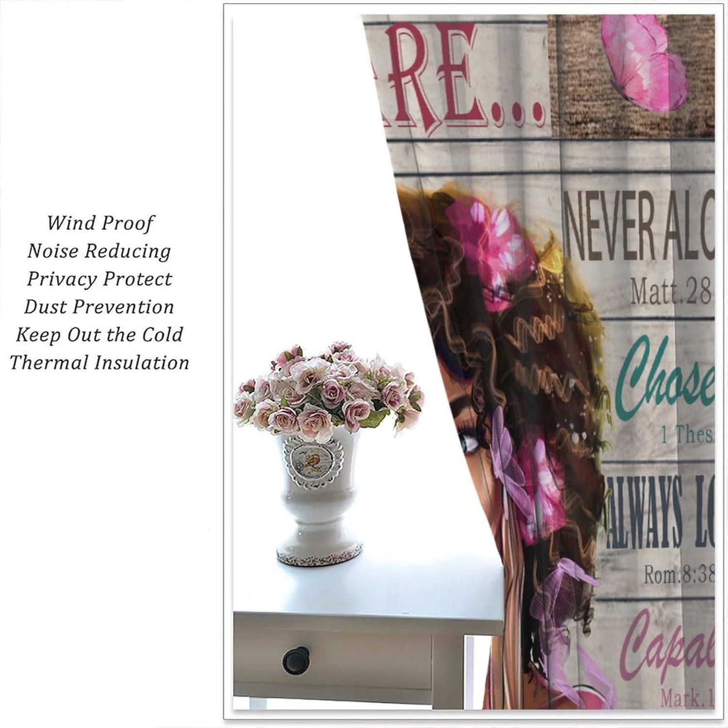 Cortinas Blackout ShiTingYu 42x213 cm 2 Piezas Diseño Black Girl