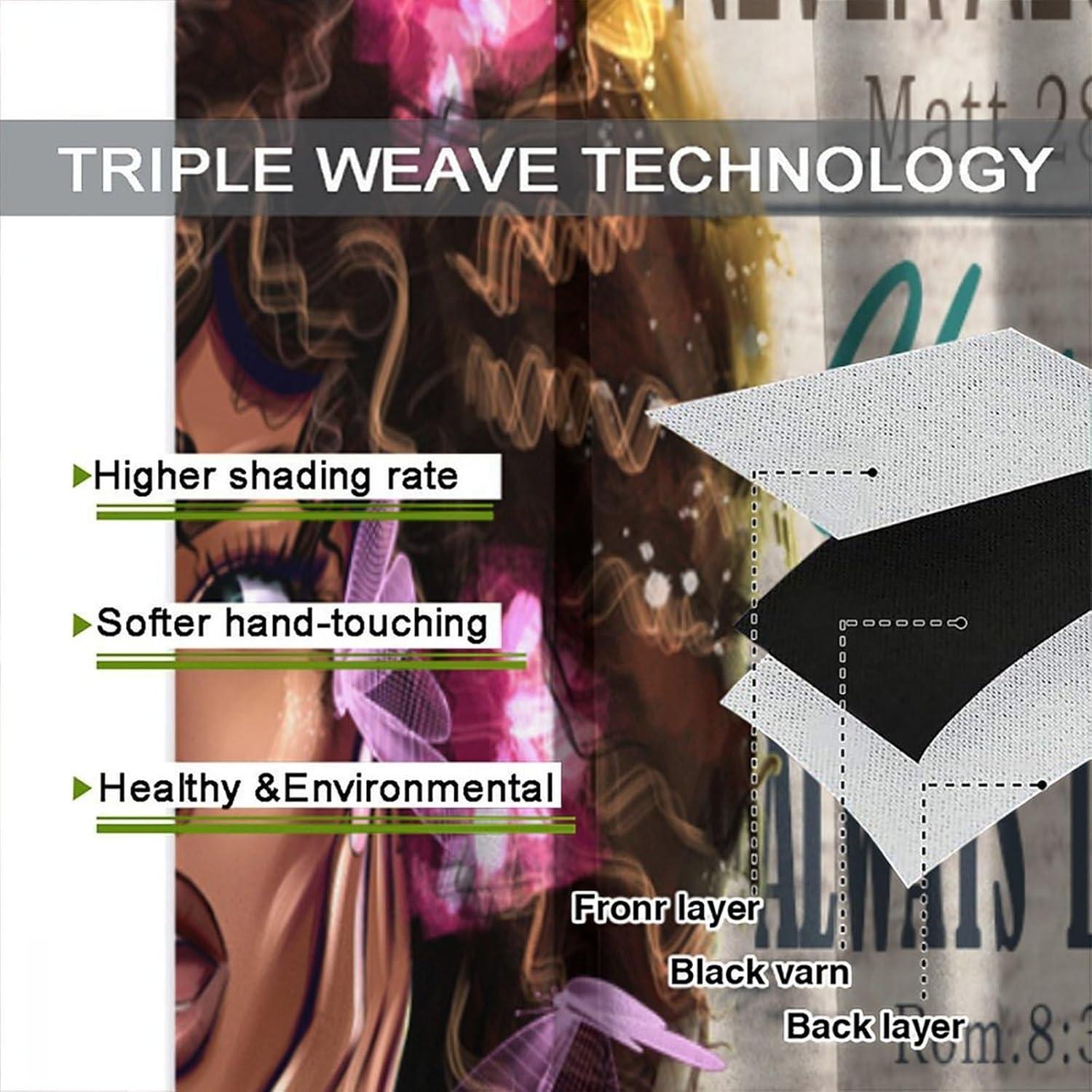 Cortinas Blackout ShiTingYu 42x213 cm 2 Piezas Diseño Black Girl